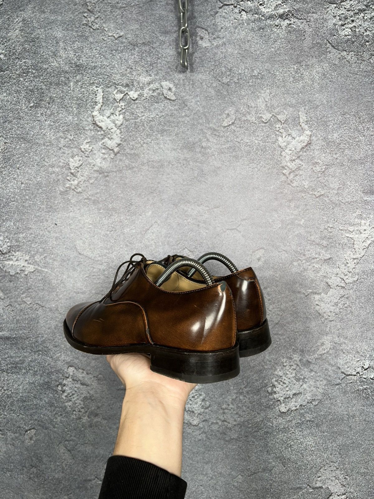 Scarosso Brown Leather Casual Oxford Shoes Size 41
