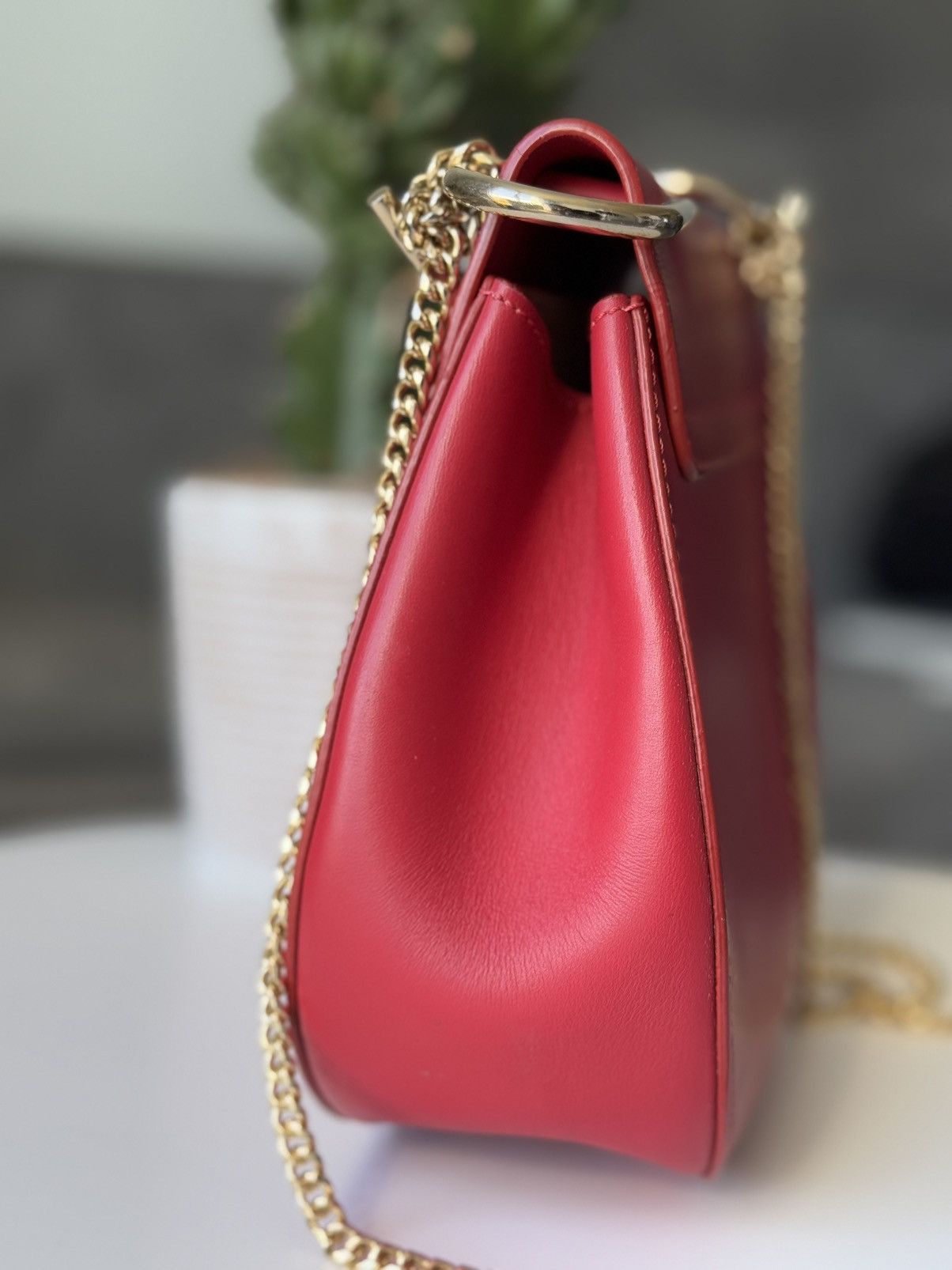 Chloe Chloe Leather Drew Bag Red Size ONE SIZE - 12 Thumbnail