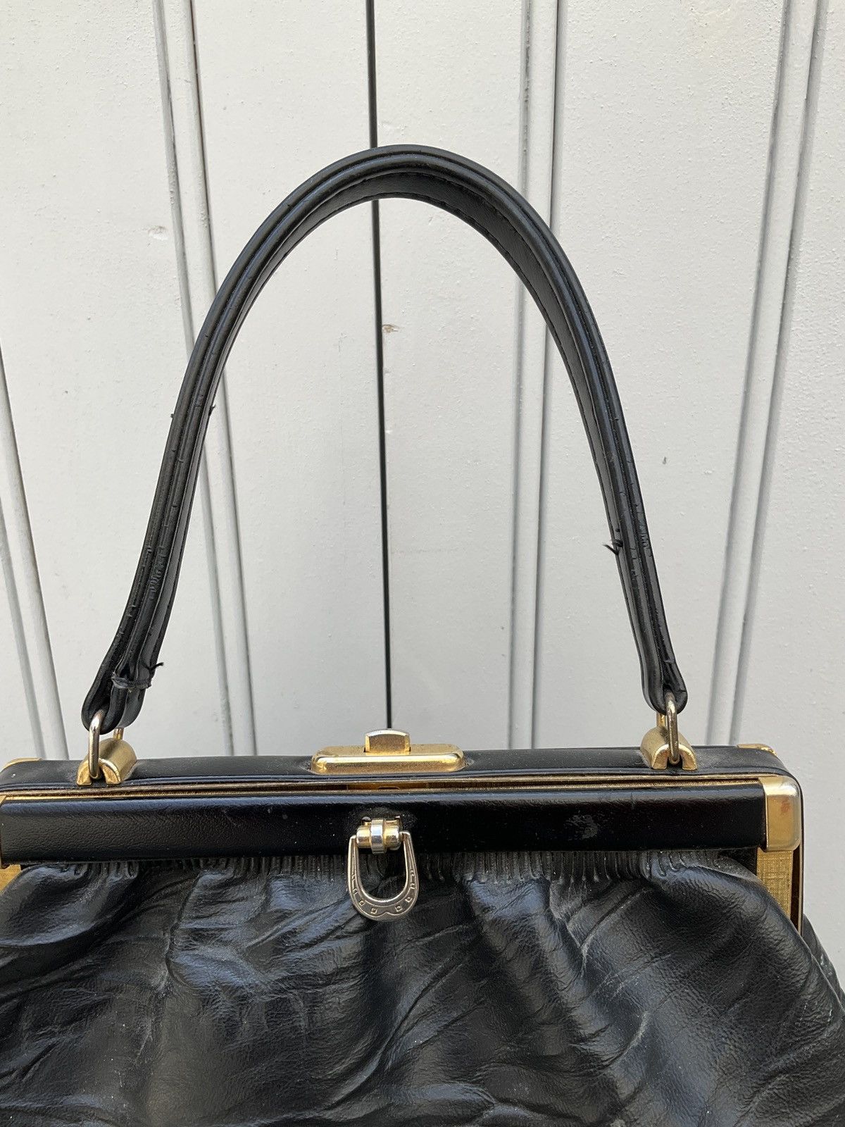 Vintage Authentic 60's vintage bag in black leather Size ONE SIZE - 3 Thumbnail