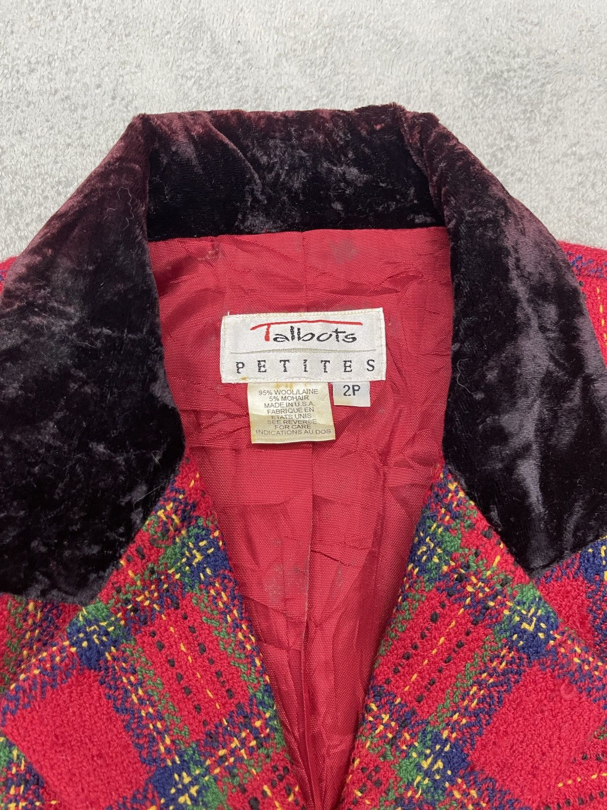 Robert Talbott × Talbots × Vintage ARCHIVE💥TALBOTS PETITES WOOL BLAZER Size S / US 4 / IT 40 - 7 Thumbnail