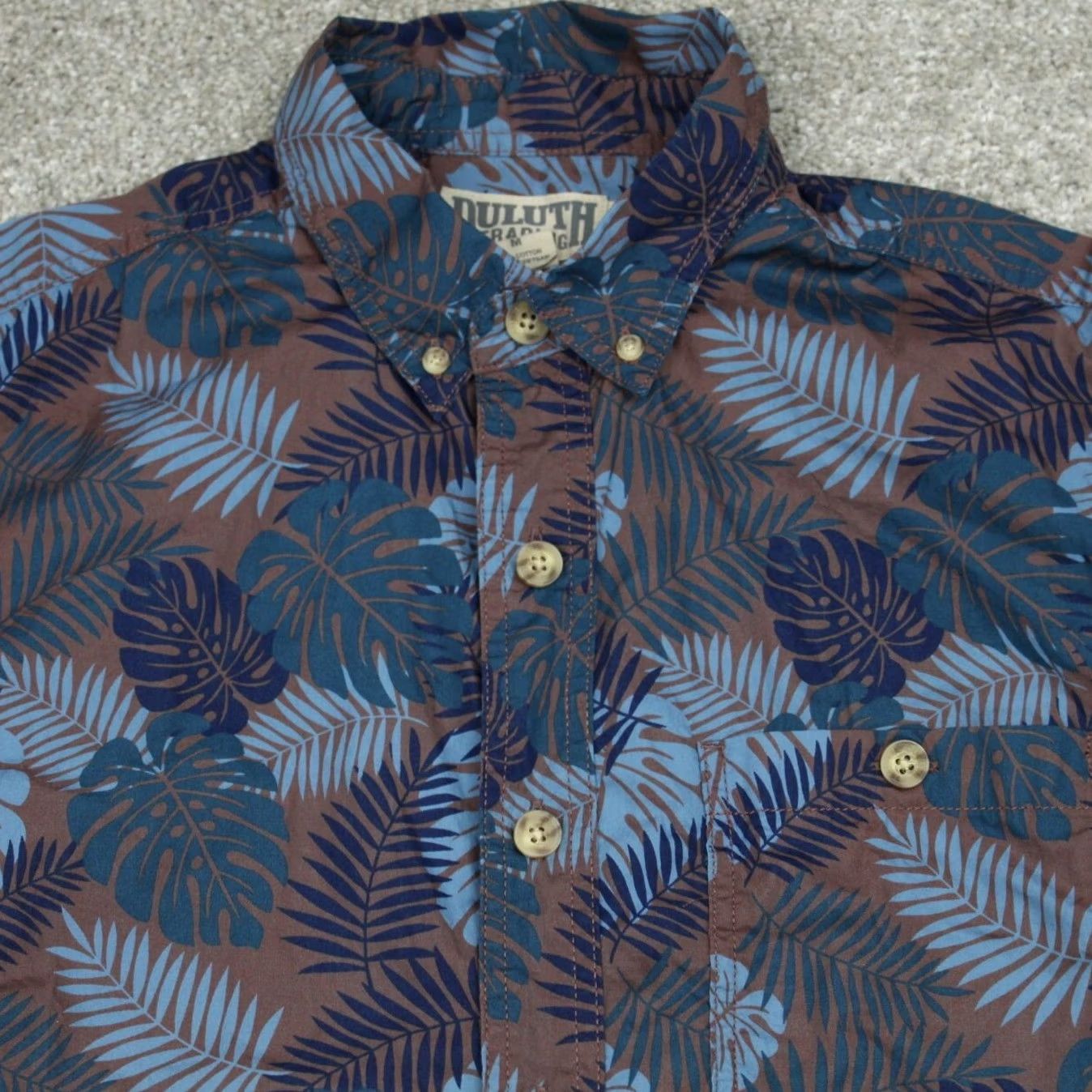 Vintage Duluth Mens Button-Up Shirt L/S Floral Blue Gray Cotton Relaxed Fit M Size US M / EU 48-50 / 2 - 6 Thumbnail