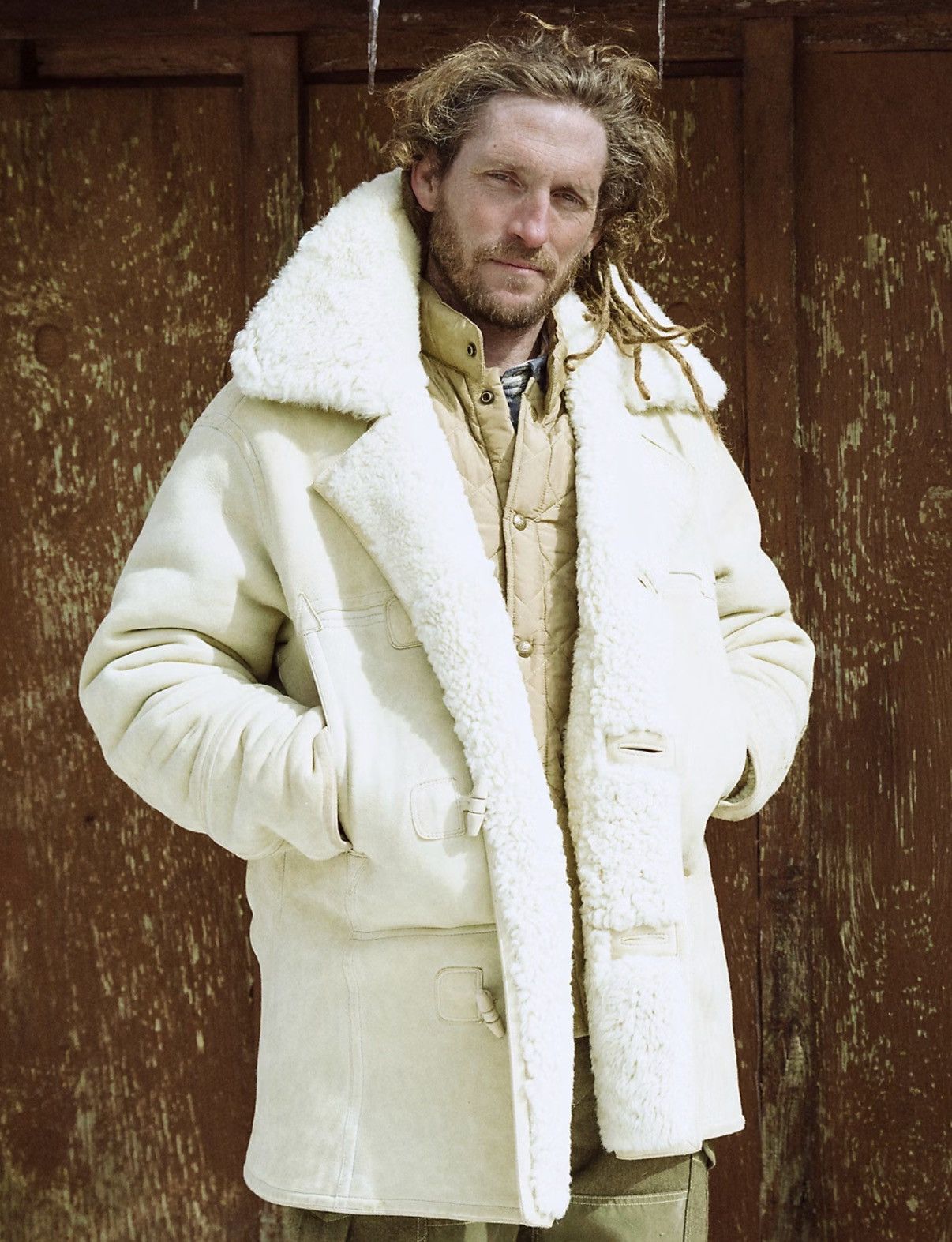 RRL Ralph Lauren Shearling Coat Cream Size US M / EU 48-50 / 2 - 5 Thumbnail