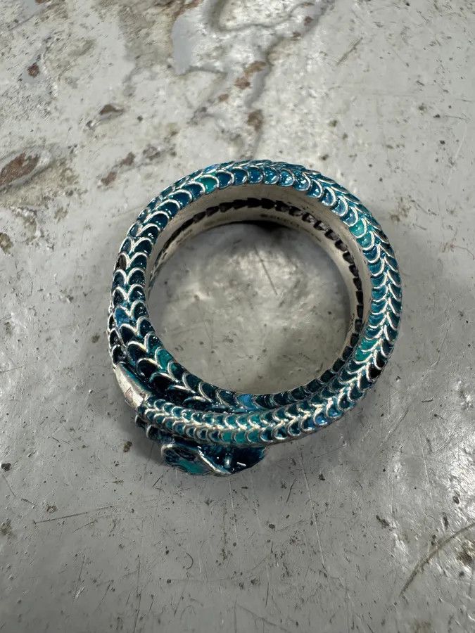Gucci Gucci Blue Snake Silver Ring Size ONE SIZE - 7 Thumbnail
