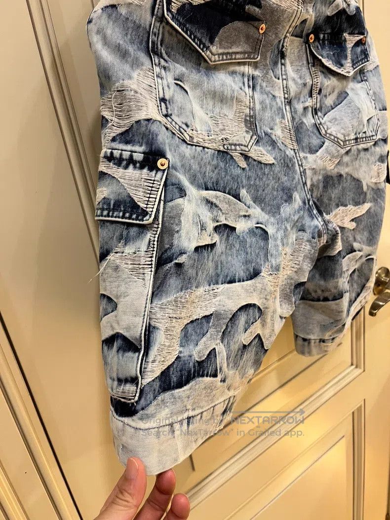 Valentino Valentino Light blue camouflage pattern denim suit Size US 28 / EU 44 - 7 Thumbnail