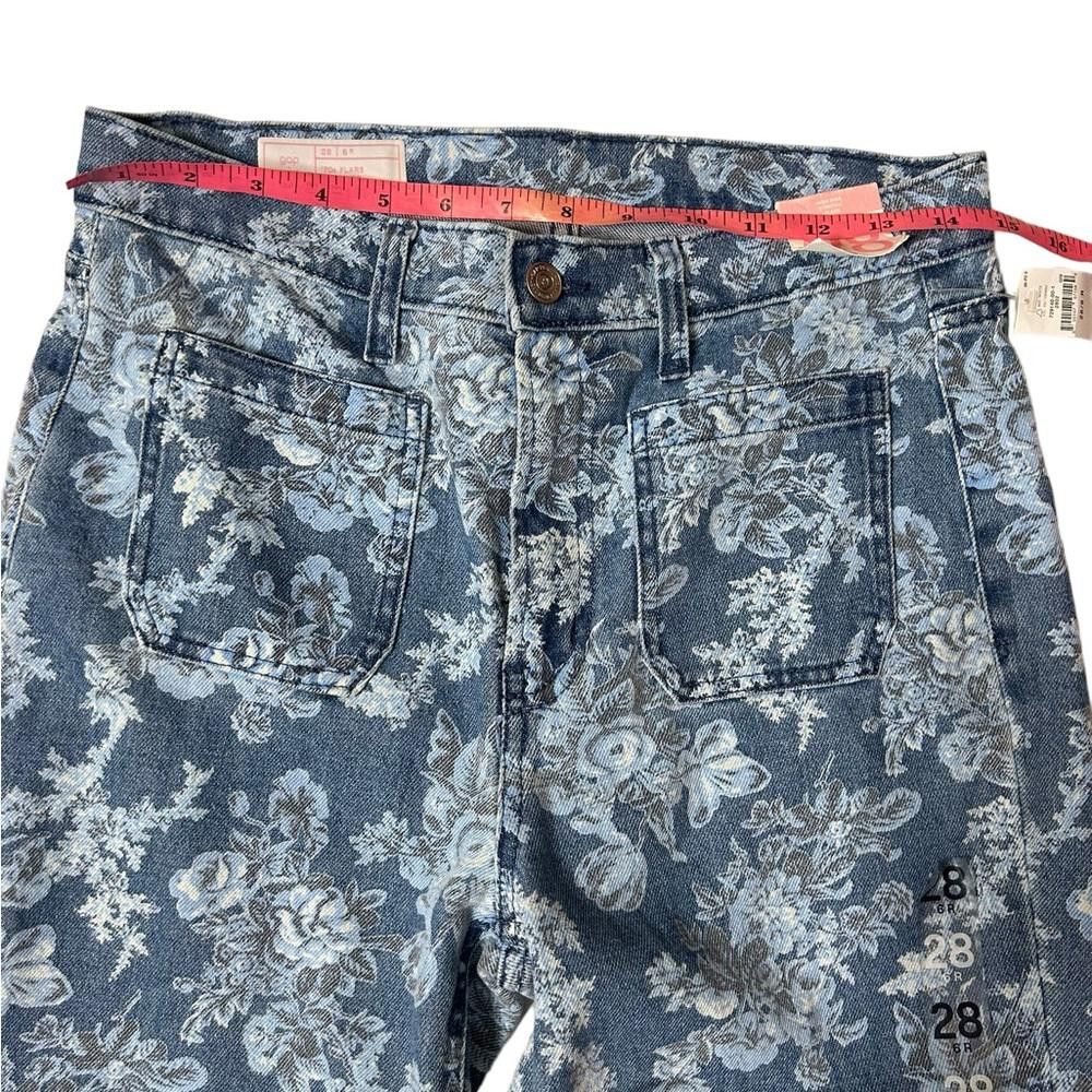 Designer LoveShackFancy NWT High Rise Floral Flare Jean Limited 28 Size 28" / US 6 / IT 42 - 7 Thumbnail
