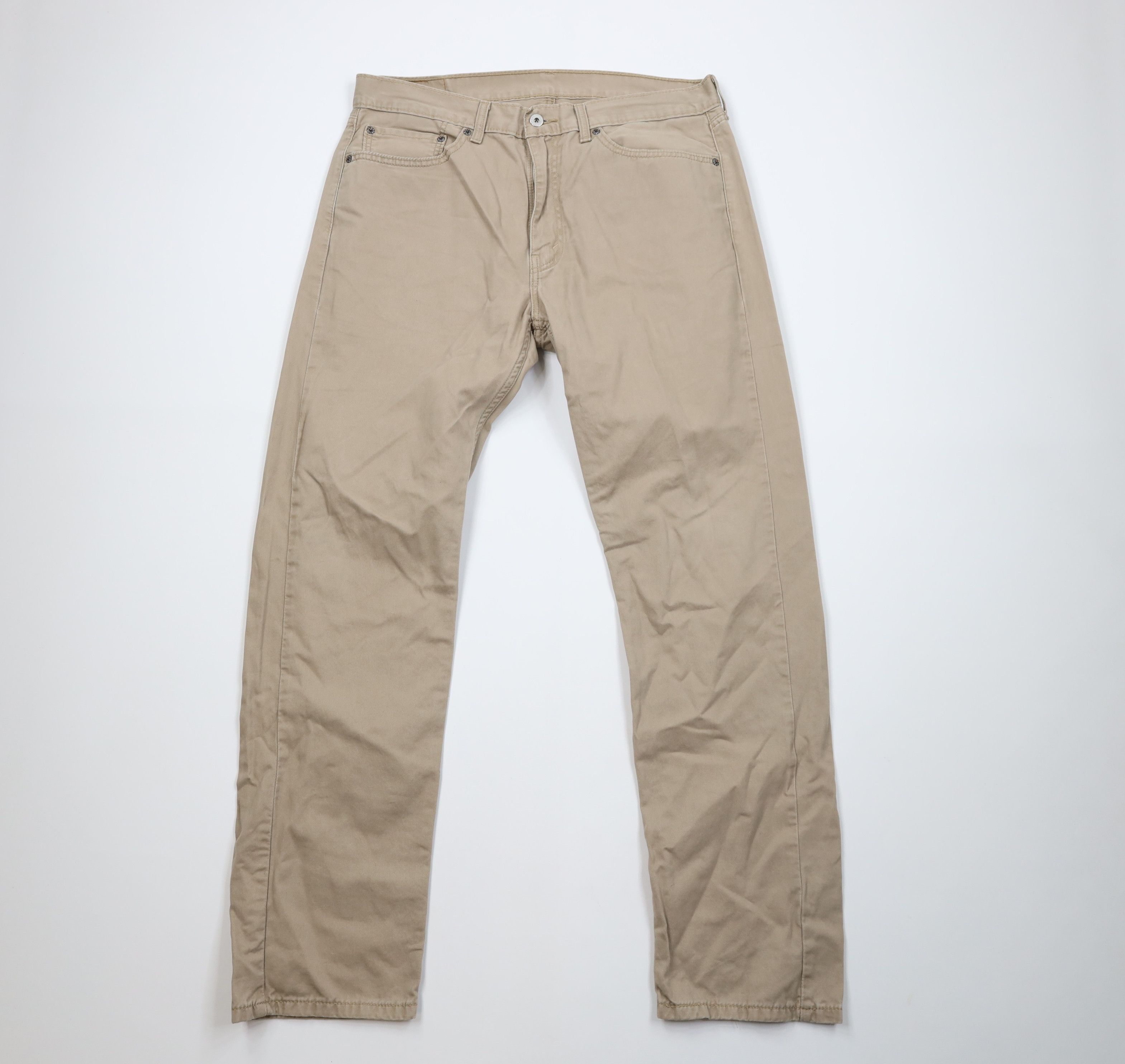Levi's Vintage Y2K Levis 505 Fit Straight Leg Chino Pants Beige Size US 36 / EU 52 - 1 Thumbnail