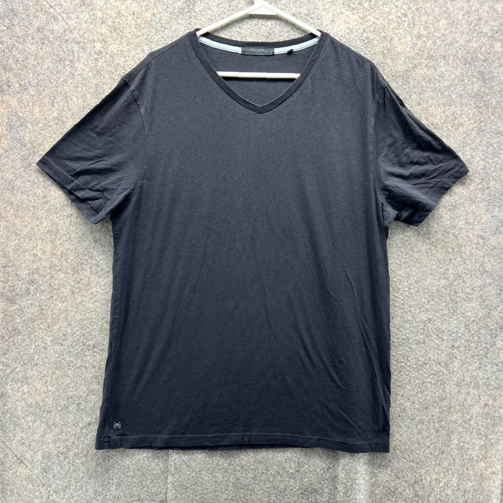 Vintage Greyson Shirt Men Large Black V-Neck T-Shirt Pima Cotton Logo Size US L / EU 52-54 / 3 - 2 Thumbnail