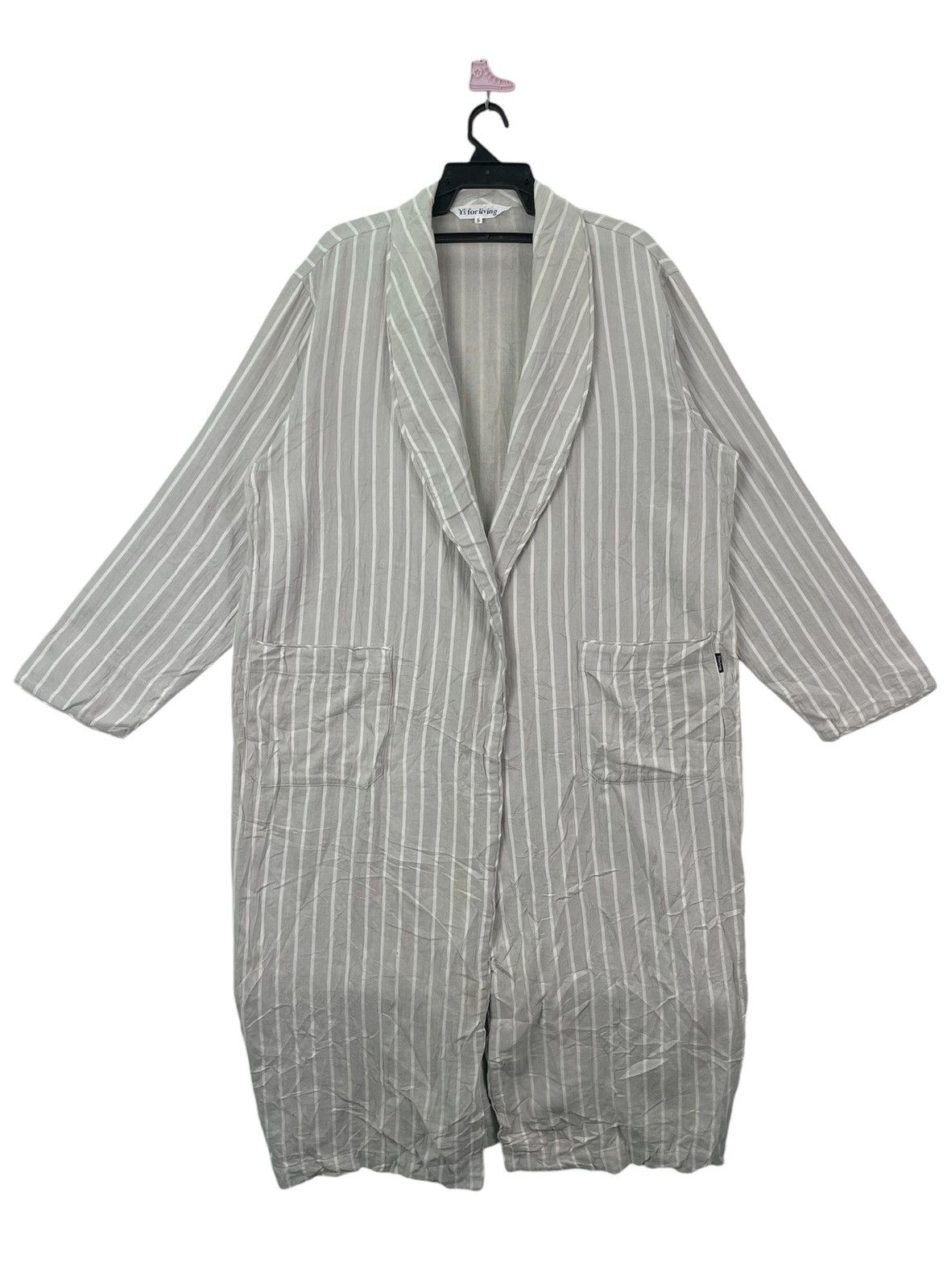 Yohji Yamamoto Y’s For Living overcoat stripes twin pocket Size US L / EU 52-54 / 3 - 1 Thumbnail