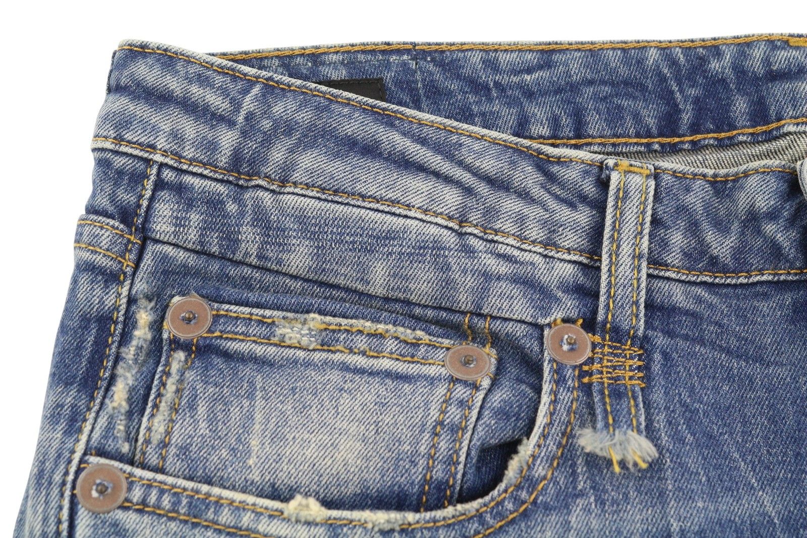 R13 BOY STRAIGHT 29 Cropped Ankle Washed Blue Kelly 84448 Size 29" - 12 Thumbnail