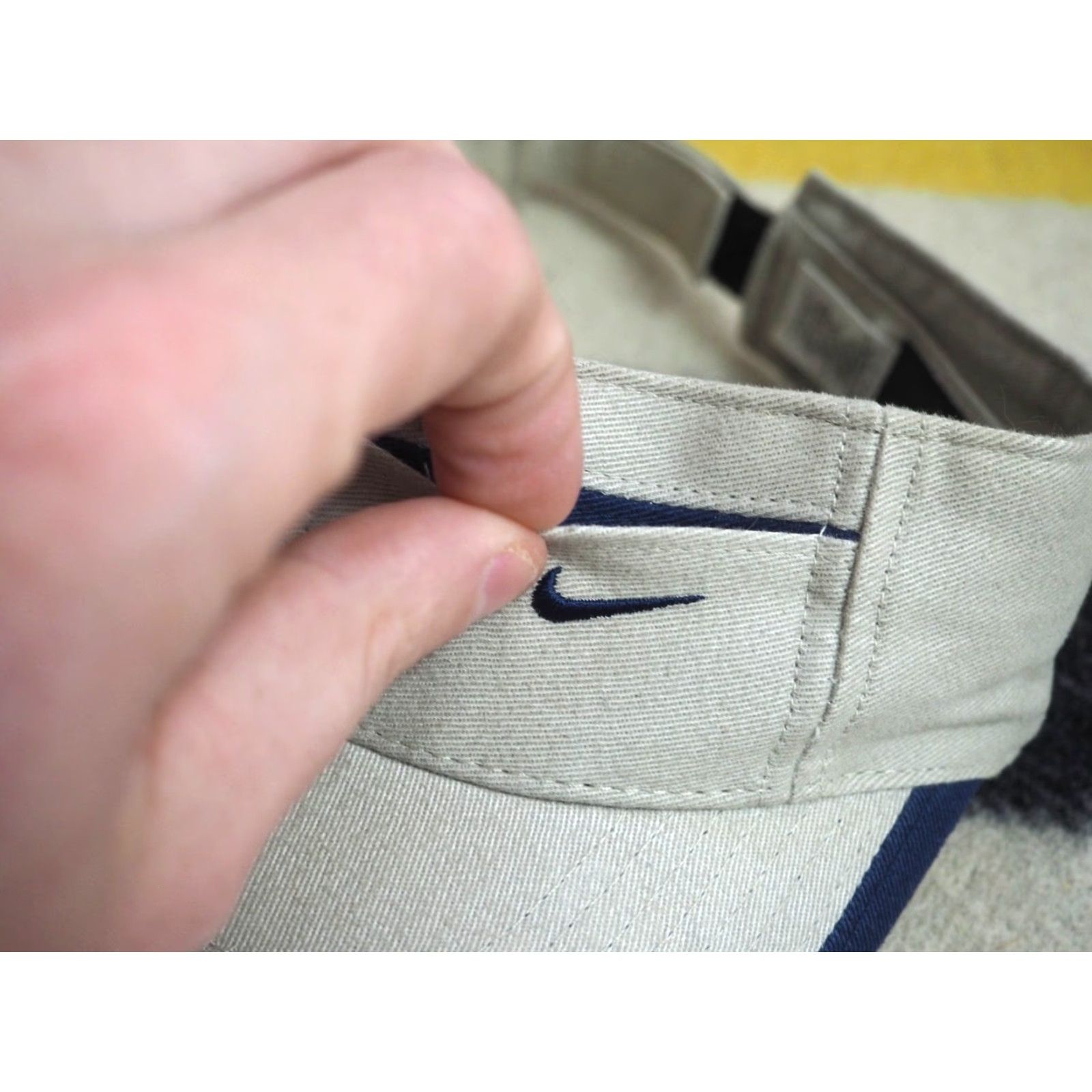 Nike VINTAGE Nike Visor Hat - Golf Athletic - Blue Beige - OSFM - Adjustable - 90s Sports / 2000s Y2K - Men - Twill Cotton - Cap Size ONE SIZE - 3 Thumbnail