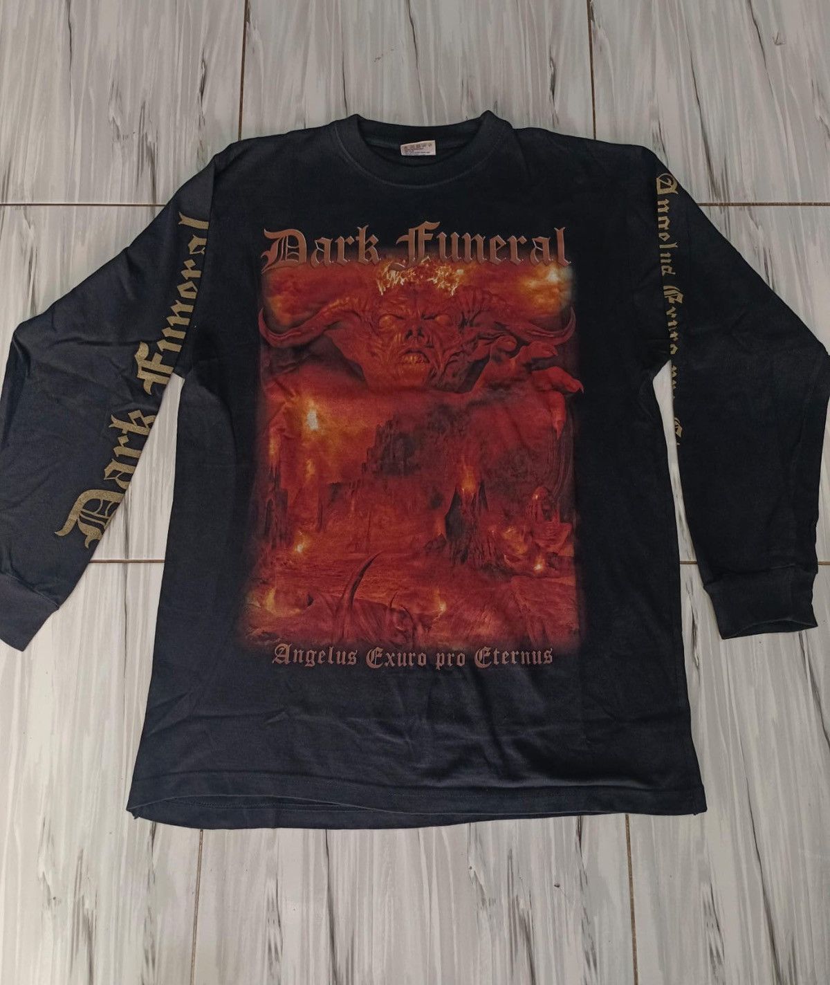 Band Tees Vintage Dark Funeral Angelus Exuro Pro Eternus black metal Size US L / EU 52-54 / 3 - 2 Thumbnail