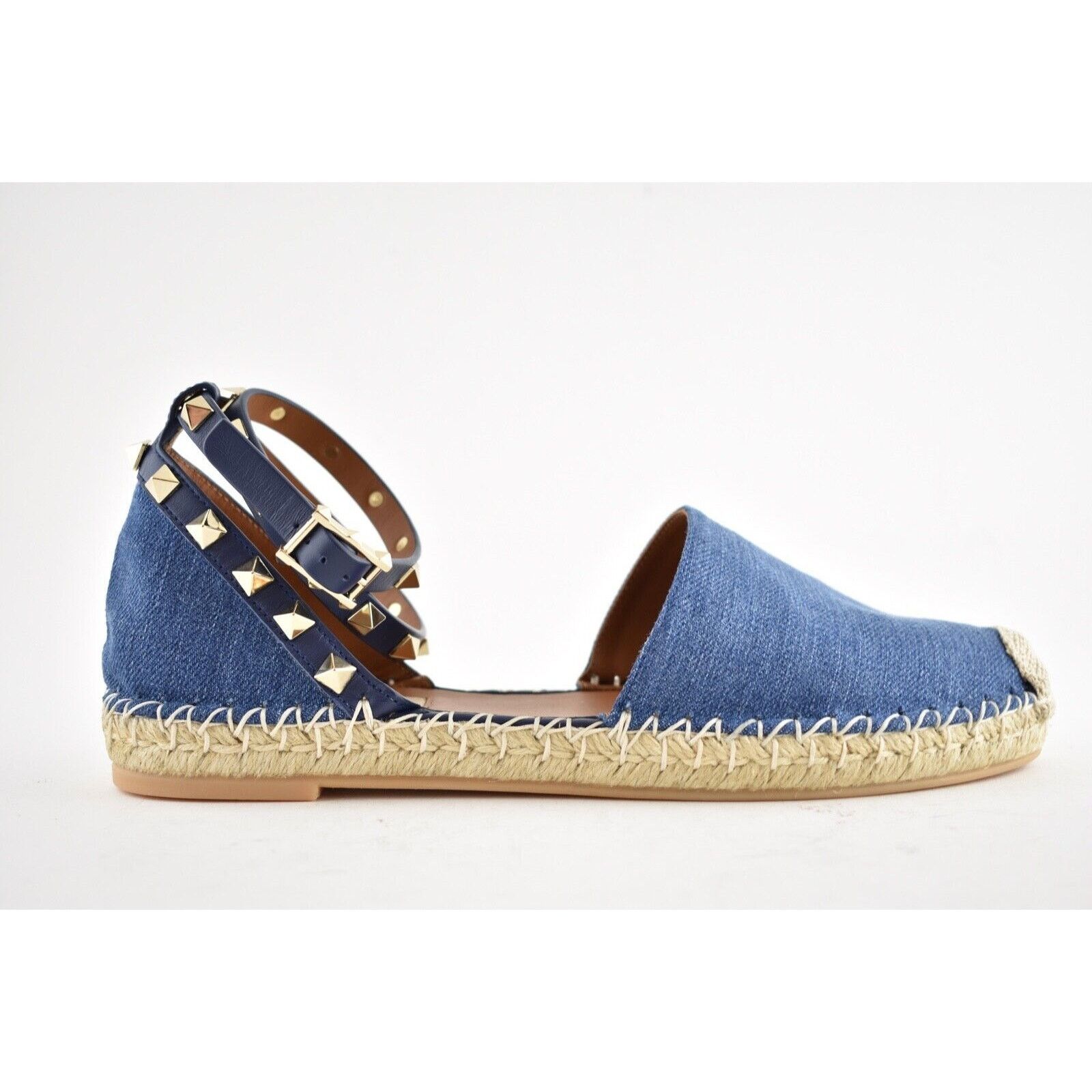 Valentino Valentino Rockstud Blue Denim Jean Wrap Around Ankle Size US 7 / IT 37 - 2 Thumbnail