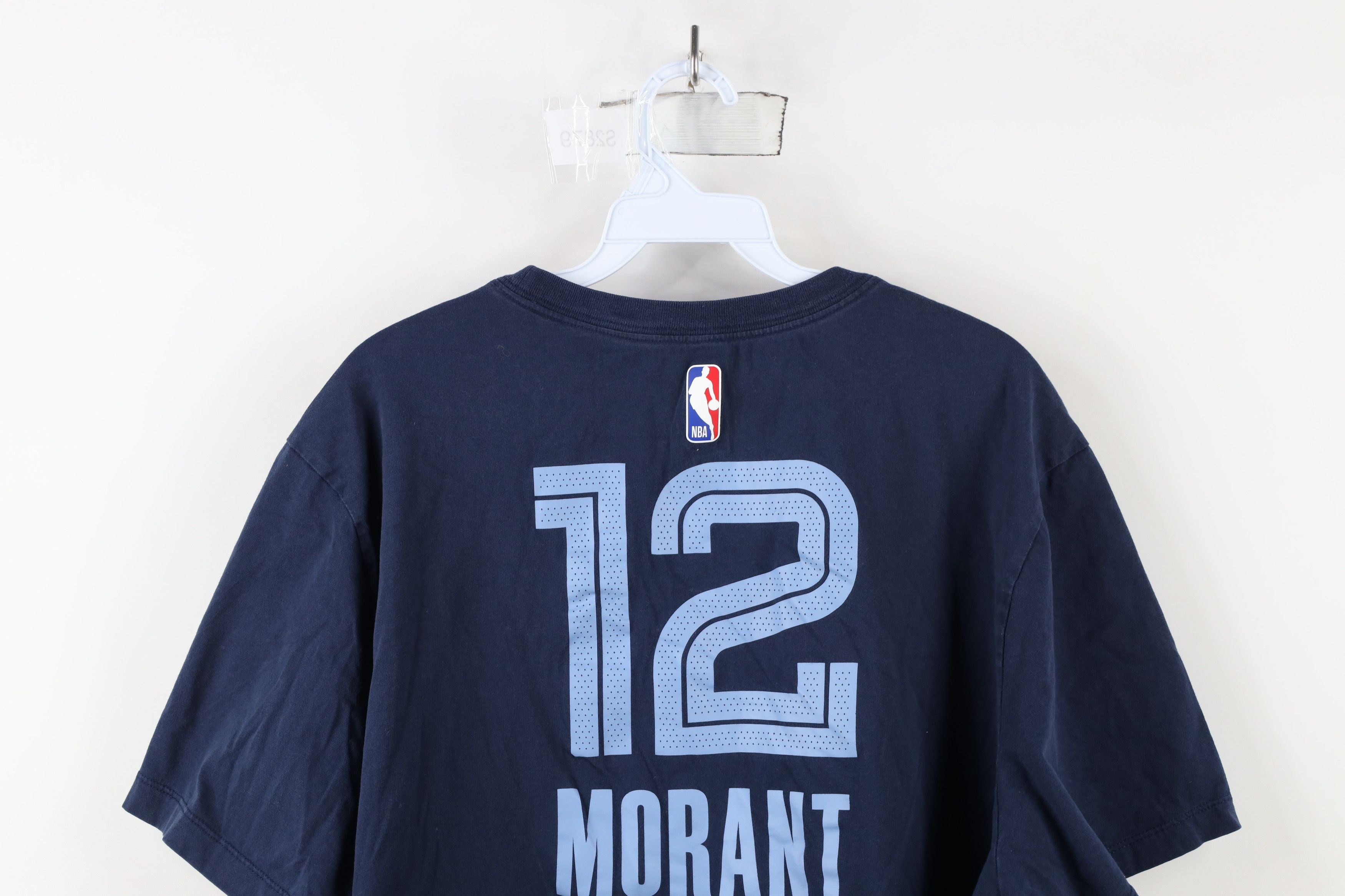 Nike × Vintage Nike Ja Morant Memphis Grizzlies Basketball T-Shirt Blue #12 Size US XXL / EU 58 / 5 - 13 Thumbnail