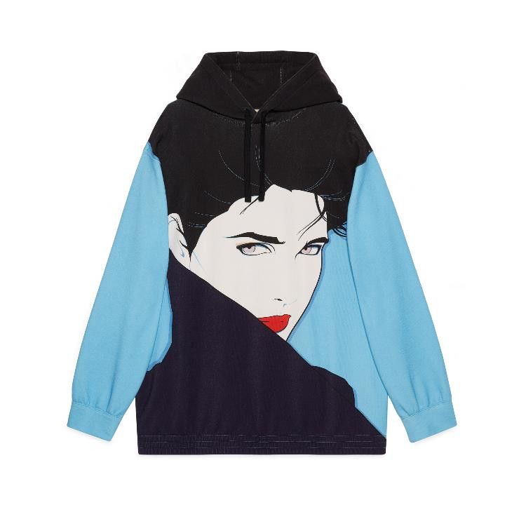 Gucci o1s1wg110225 Cotton Jersey Nagel Print Sweatshirt Hoodie Size US L / EU 52-54 / 3 - 1 Thumbnail