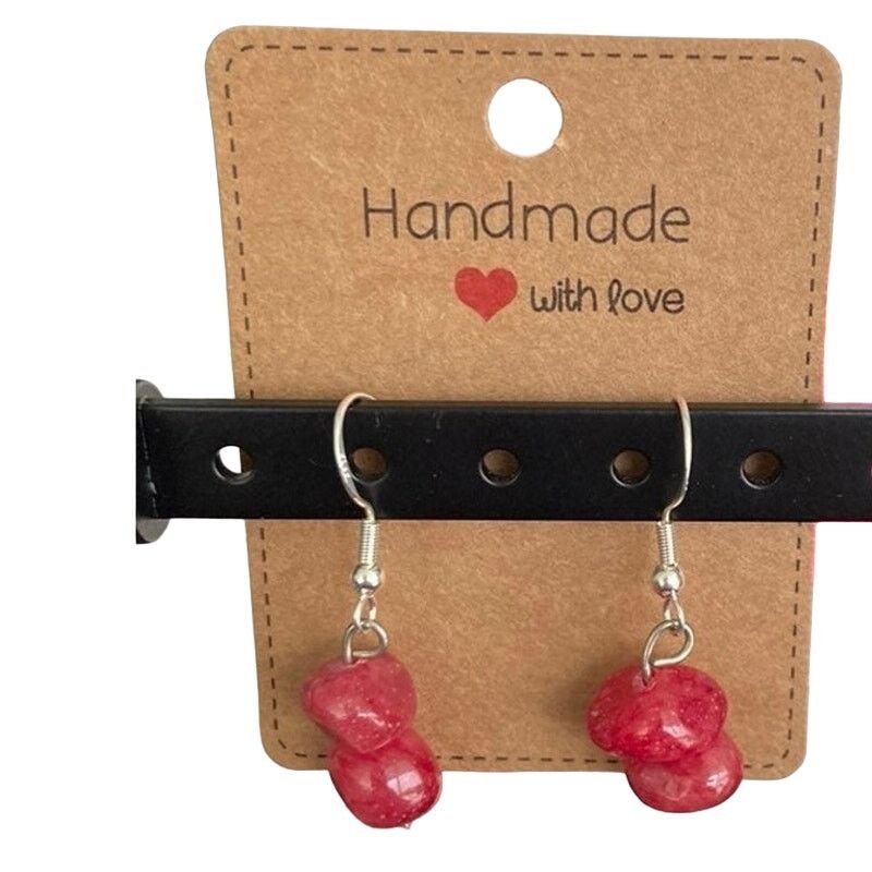 Handmade red quartz earrings Size ONE SIZE - 1 Thumbnail