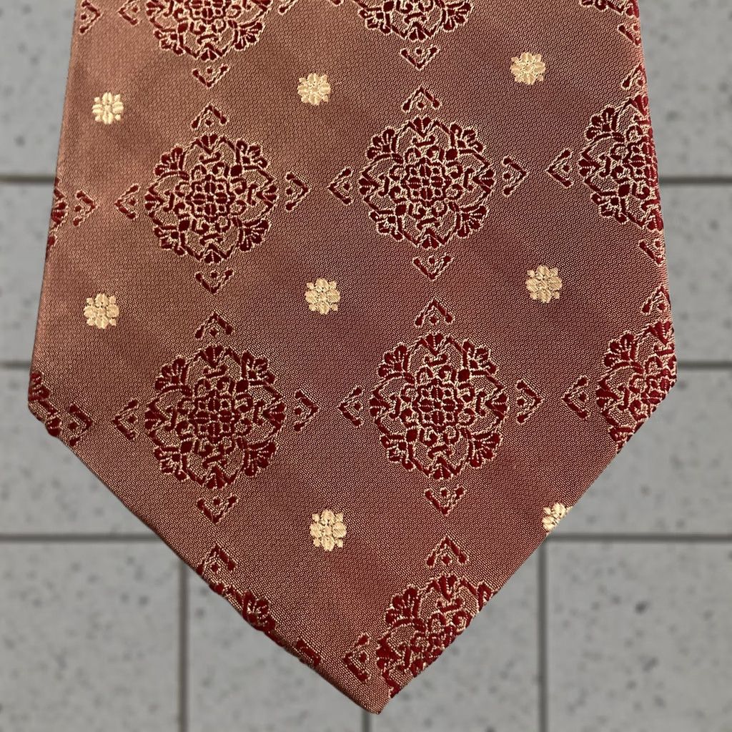 Kenneth Cole VINTAGE Kenneth Cole NY Silk Tie Geometric Deco Dot Rose Red Pink 4x56 Capsule Wide Necktie Men Size ONE SIZE - 1 Thumbnail