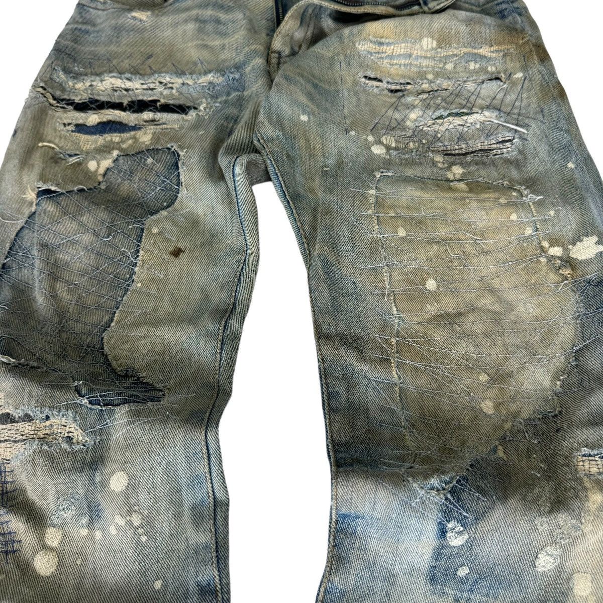The Game ⚡️GAME PATCHWORK BORO DENIM JEANS PANTS LIKE KAPITAL Size US 30 / EU 46 - 6 Thumbnail