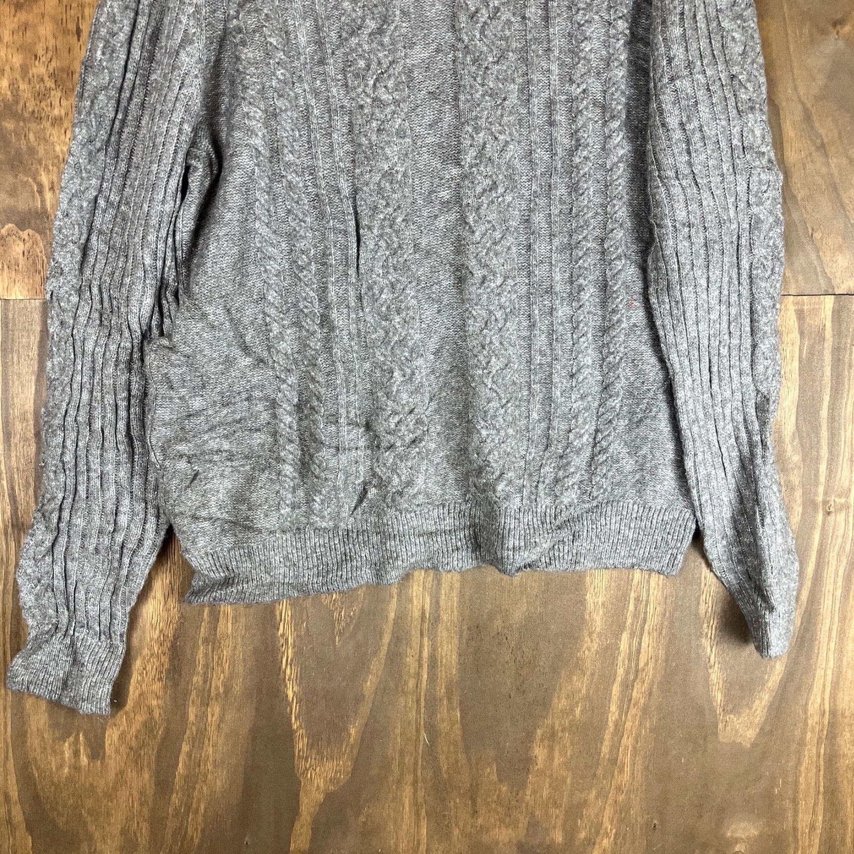 Express Express Sweater Mens Crew Neck Brown Tweed Cable Knit Long Sleeve Medium Size US M / EU 48-50 / 2 - 3 Thumbnail