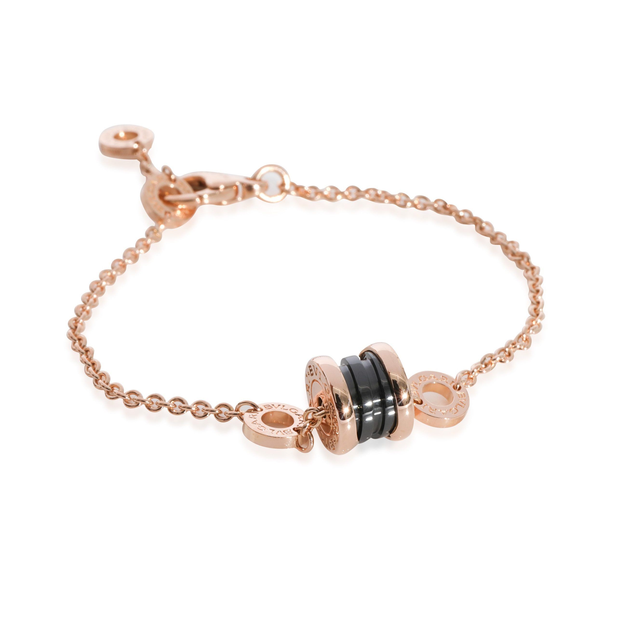 image of Bvlgari B.zero1 Ceramic Bracelet In 18K Rose Gold, Women's