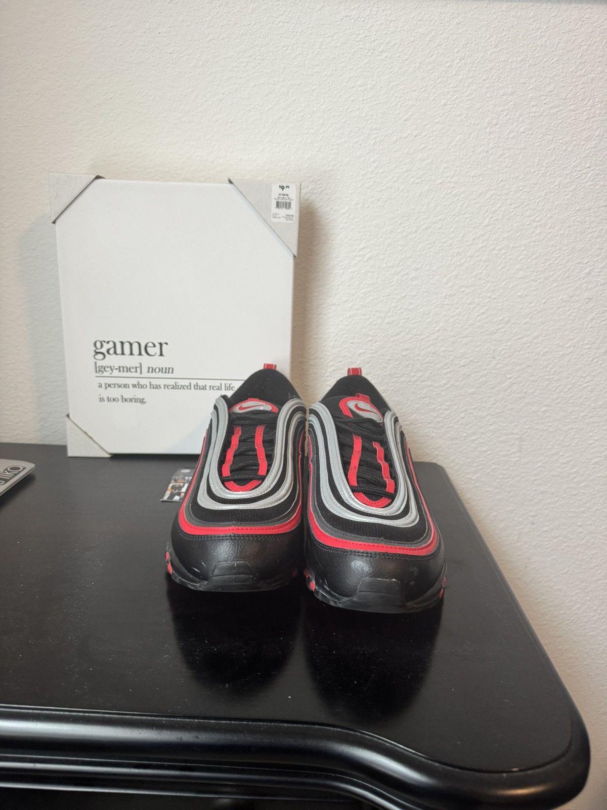 Nike Nike Air Max 97 Black Red Silver Size US 12 / EU 45 - 5 Thumbnail