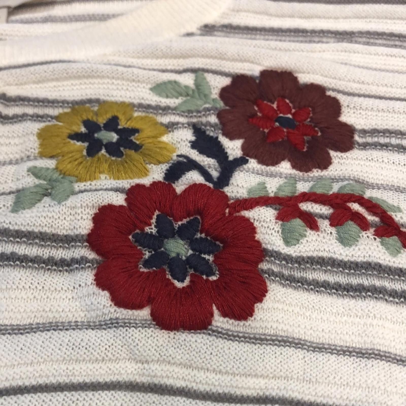 Other LOFT Outlet cardigan sweater floral embroidered cotton SM Size S / US 4 / IT 40 - 2 Thumbnail