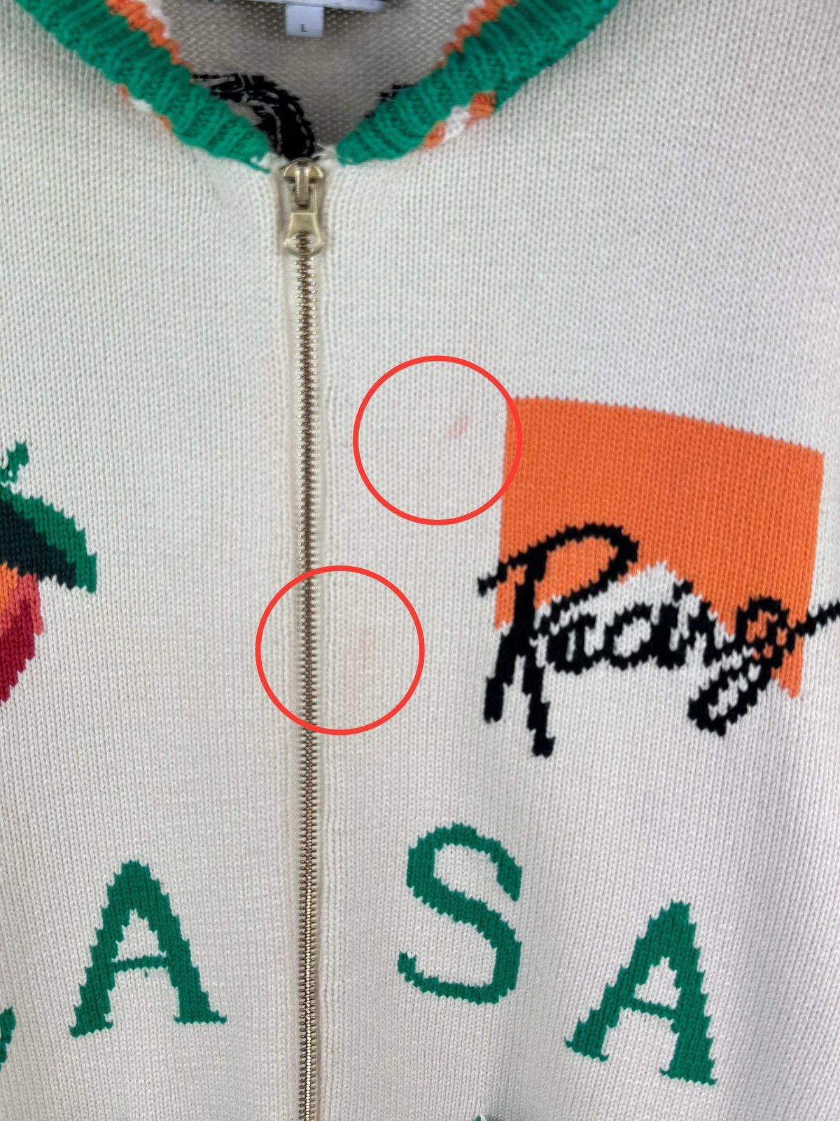 Casablanca LOGO PRINT KNIT ZIP UP SWEATER Size US L / EU 52-54 / 3 - 3 Thumbnail