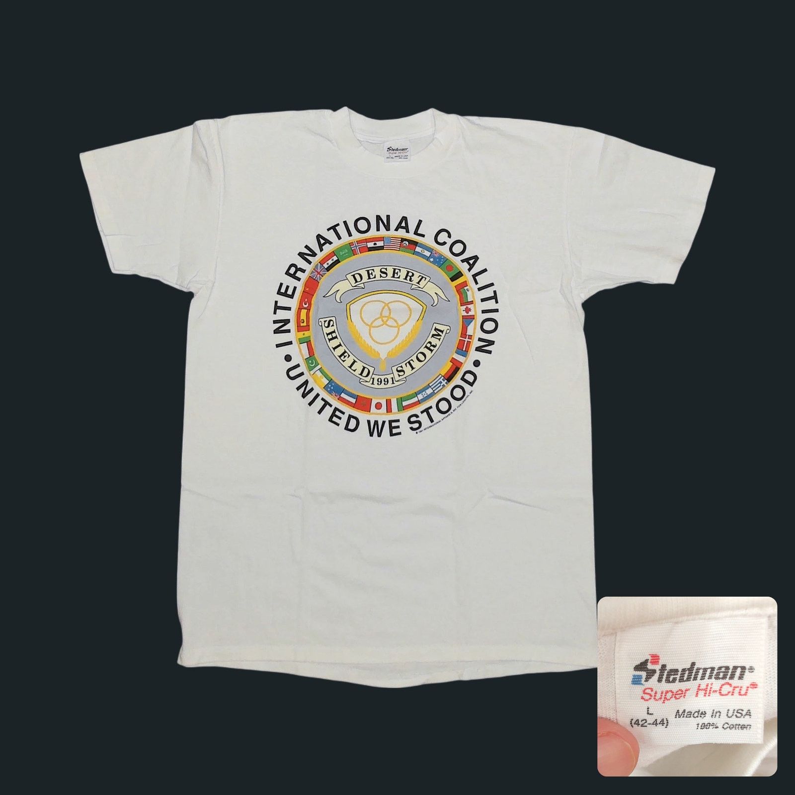 Vintage Vintage Stedman 1991 Desert Storm Single Stitch Tee L Size US L / EU 52-54 / 3 - 1 Thumbnail