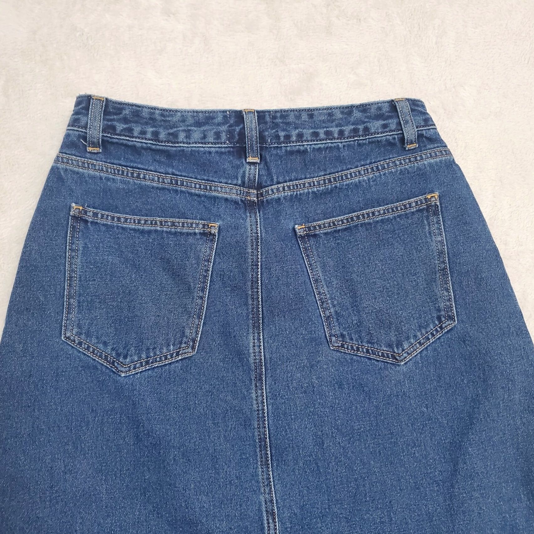 Bdg BDG Denim Midi Skirt Womens M Blue Medium Wash A-Line Release Hem Western Boho Skirt Size 32" / US 10 / IT 46 - 6 Thumbnail