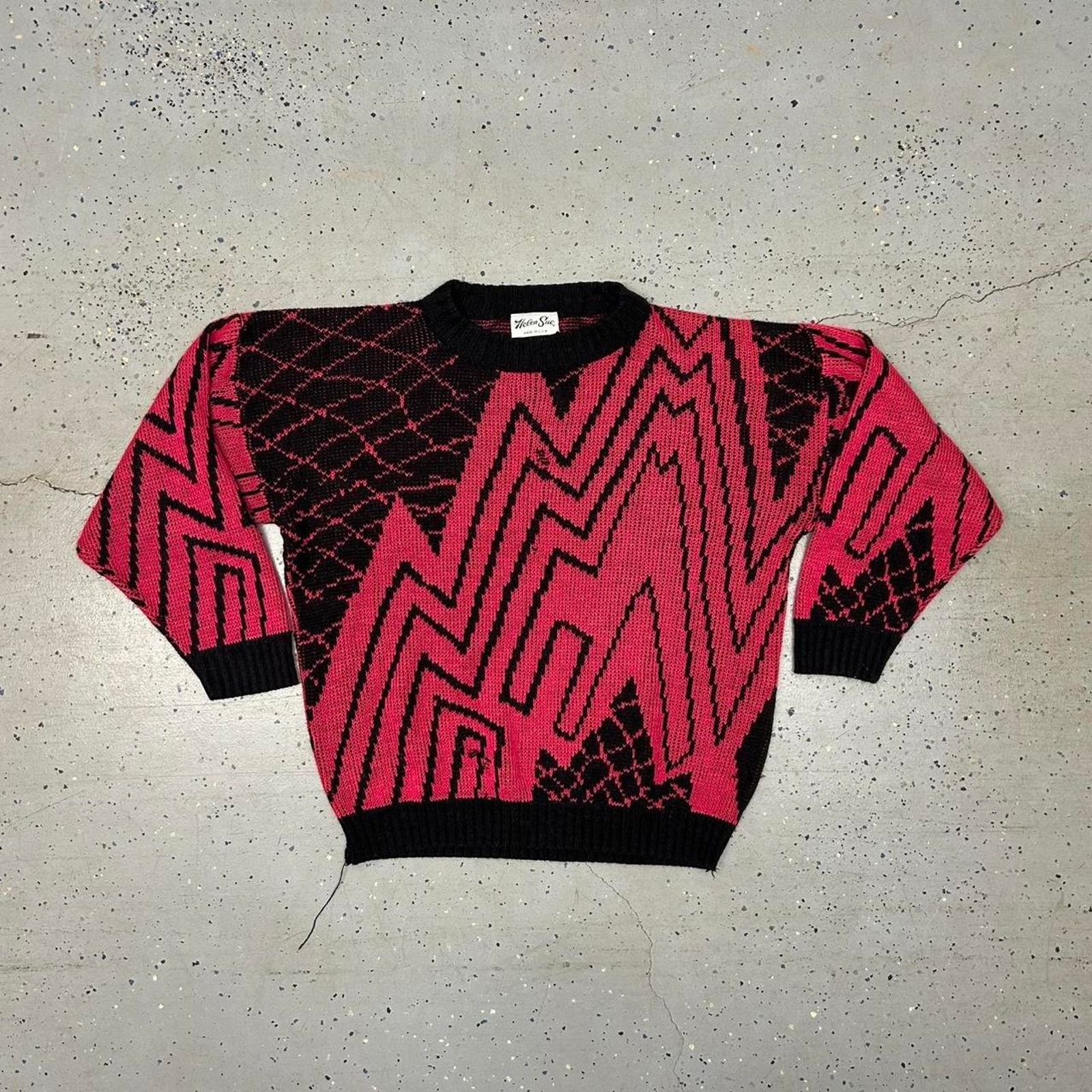 Other Pink and black vintage 80s sweater Size L / US 10 / IT 46 - 1 Thumbnail