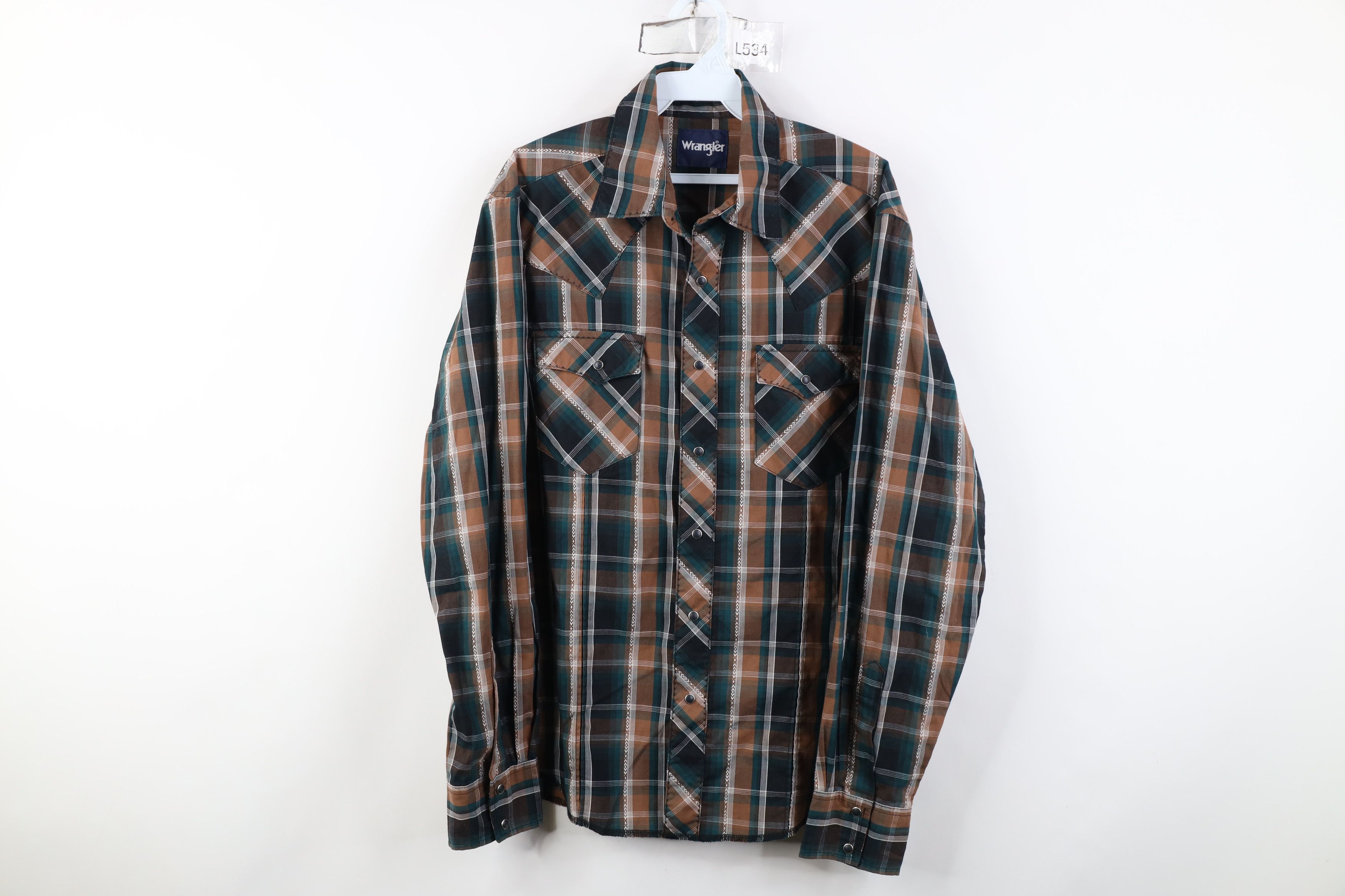 Wrangler Vintage 90s Wrangler Western Cowboy Button Shirt Plaid Size US M / EU 48-50 / 2 - 1 Thumbnail