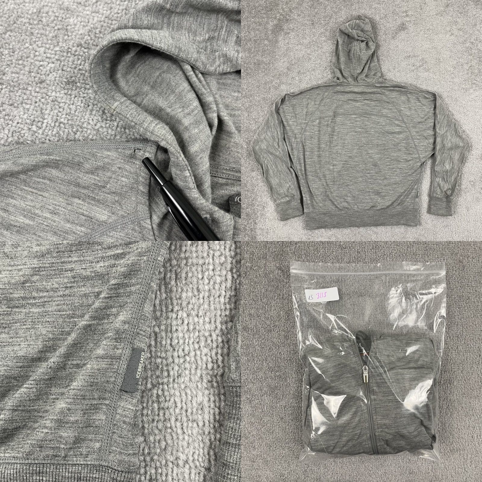 Icebreaker Icebreaker Merino Hooded Jacket Womens Medium Gray Wool Hiking Pockets Outdoors Womens Size M / US 6-8 / IT 42-44 - 8 Thumbnail