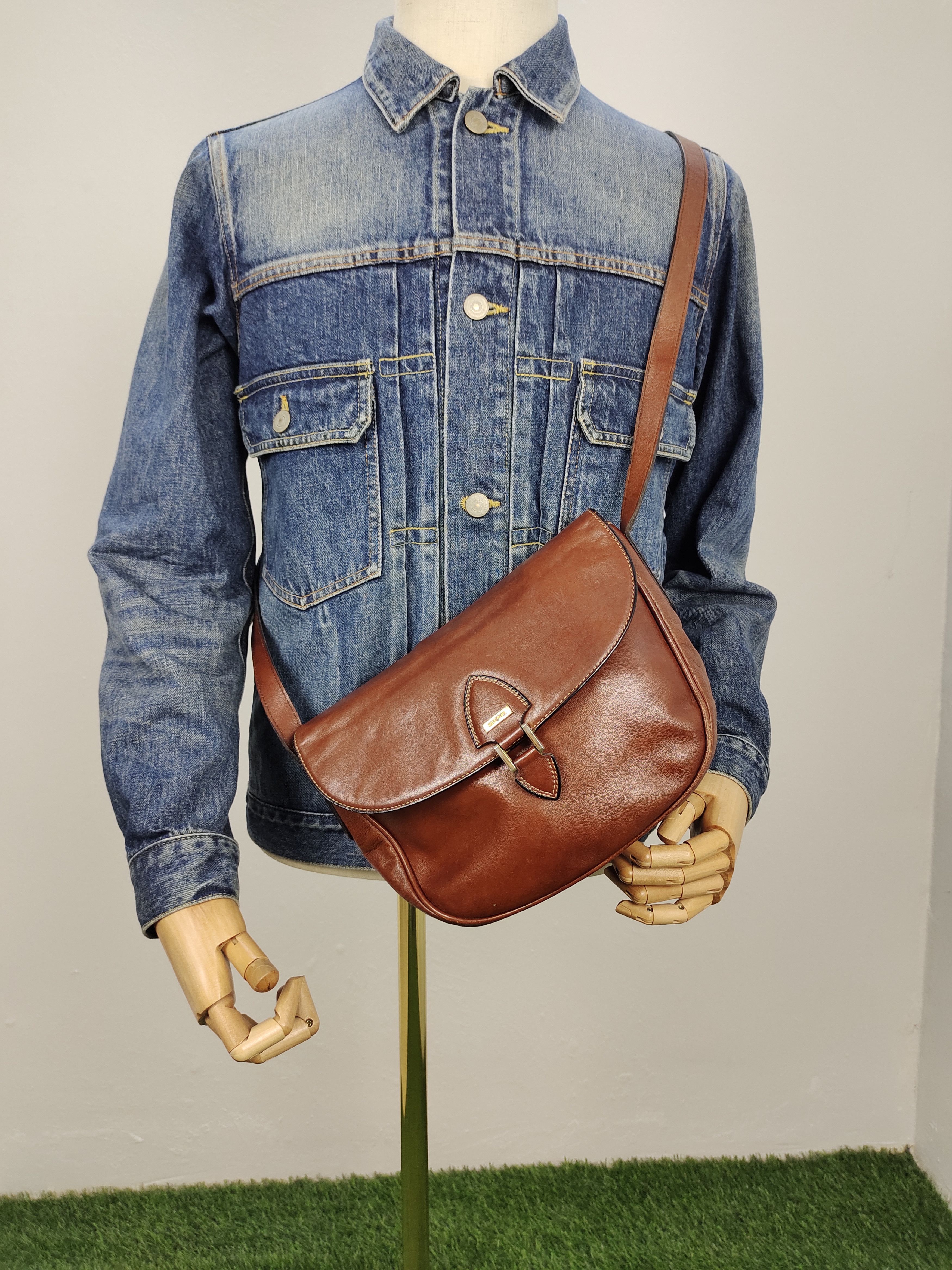 Leather Vintage Gold Pfeil Handmade Patina Leather Sling Bag Size ONE SIZE - 3 Thumbnail