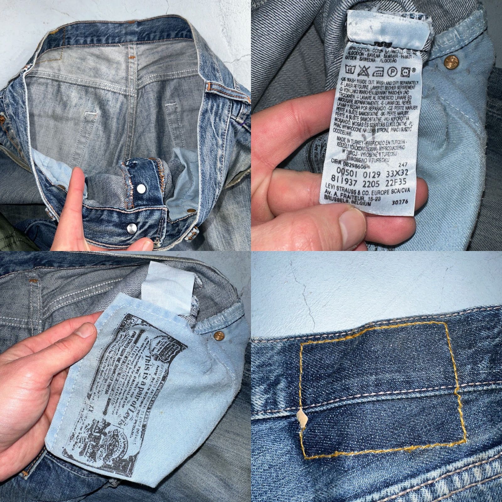 Levi's VINTAGE Levi's 501 Jeans Straight Levi's 501 MID Rise 33x32 Blue Denim 90s Mens Regular 33x32 Cotton Button Closure Size US 33 - 9 Thumbnail