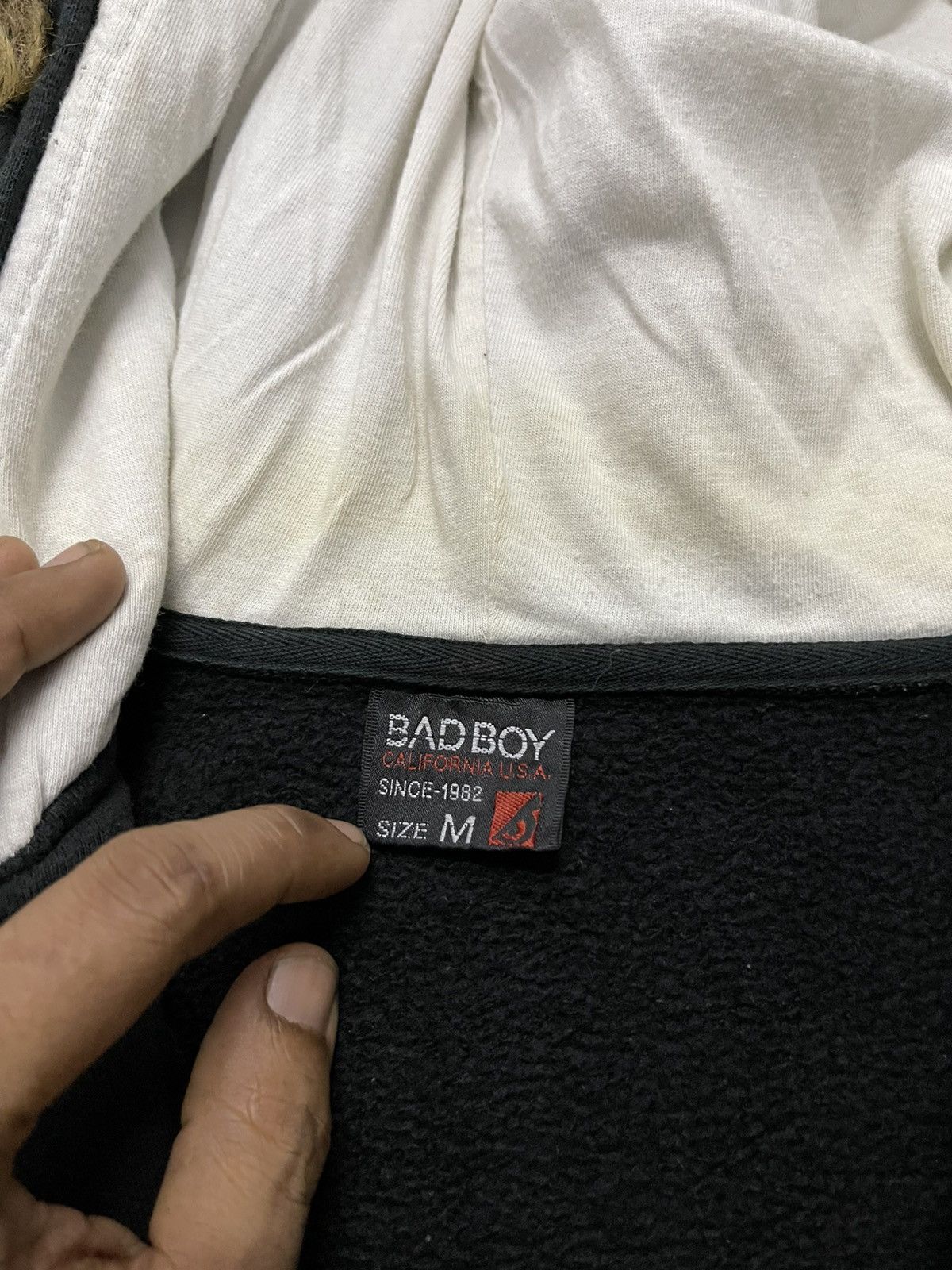Japanese Brand 2000s BAD BOY FUR HOODIE ZIPPER SUN FADED DISTRESSED Size M / US 6-8 / IT 42-44 - 12 Thumbnail