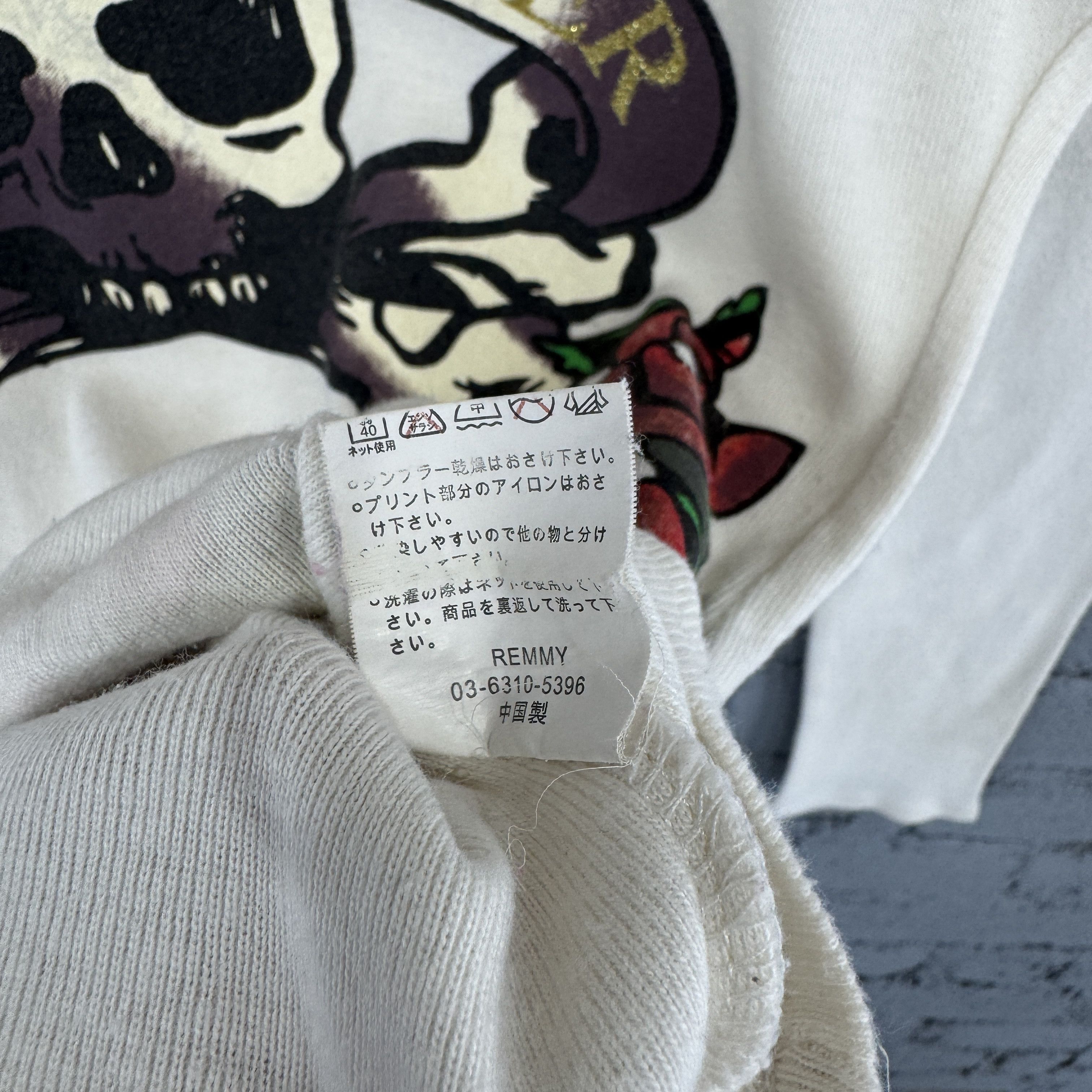 Vintage Rare Vintage Tattoo Style Skull Rose Long Sleeve Size XXS / US 00 / IT 34 - 13 Thumbnail
