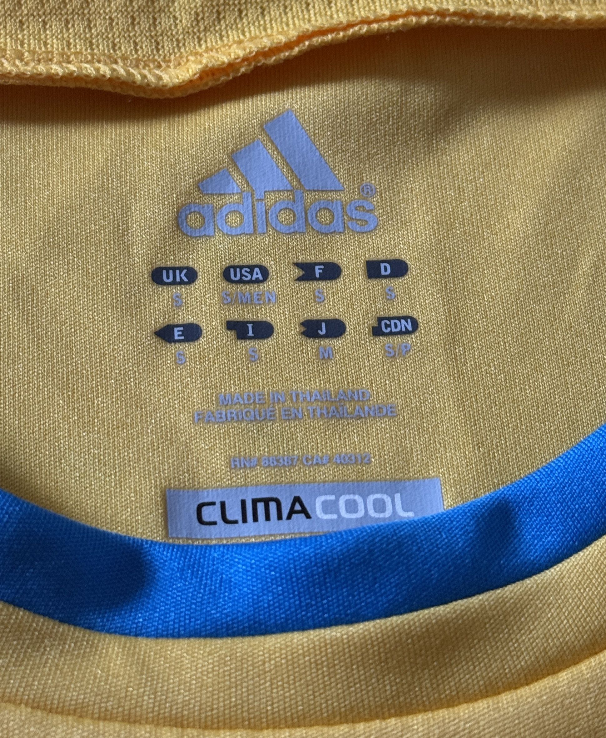 Adidas UKRAINE 2012 HOME FOOTBALL SHIRT SOCCER JERSEY X11627 S Size US S / EU 44-46 / 1 - 2 Thumbnail