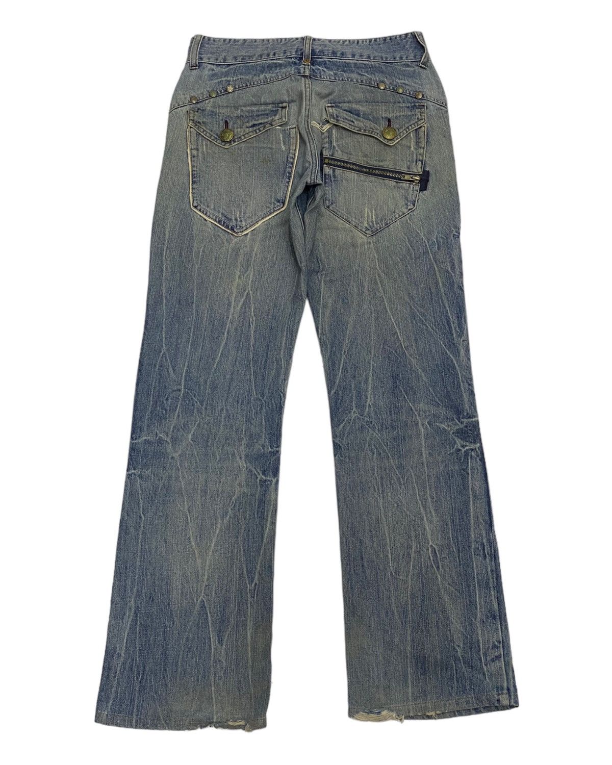 Hysteric Glamour FLARE JEANS🔥OILCAKE DISTRESSED DENIM FLARE DENIM JEANS Size US 29 - 2 Thumbnail