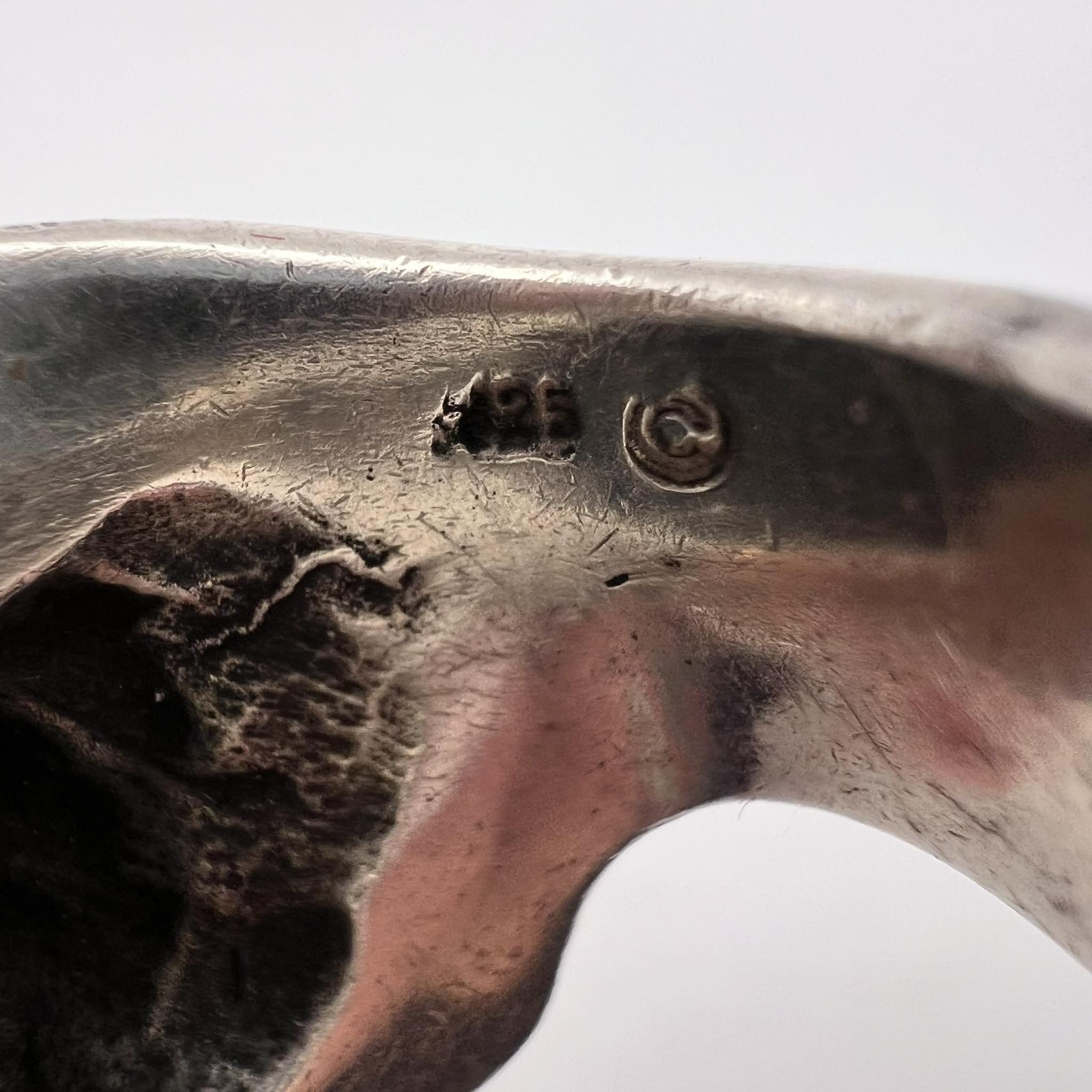 Sterling Silver Massive Vintage Ring Head of Rat Mouse Marked Size 9.5 Size ONE SIZE - 3 Thumbnail