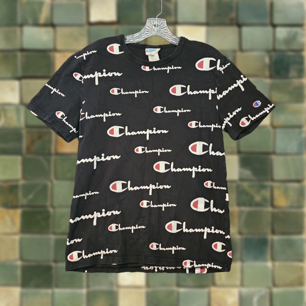 Champion Champion Tee Shirt Black Short Sleeve Logo Printed Men S Size S Size US 29 - 1 Thumbnail