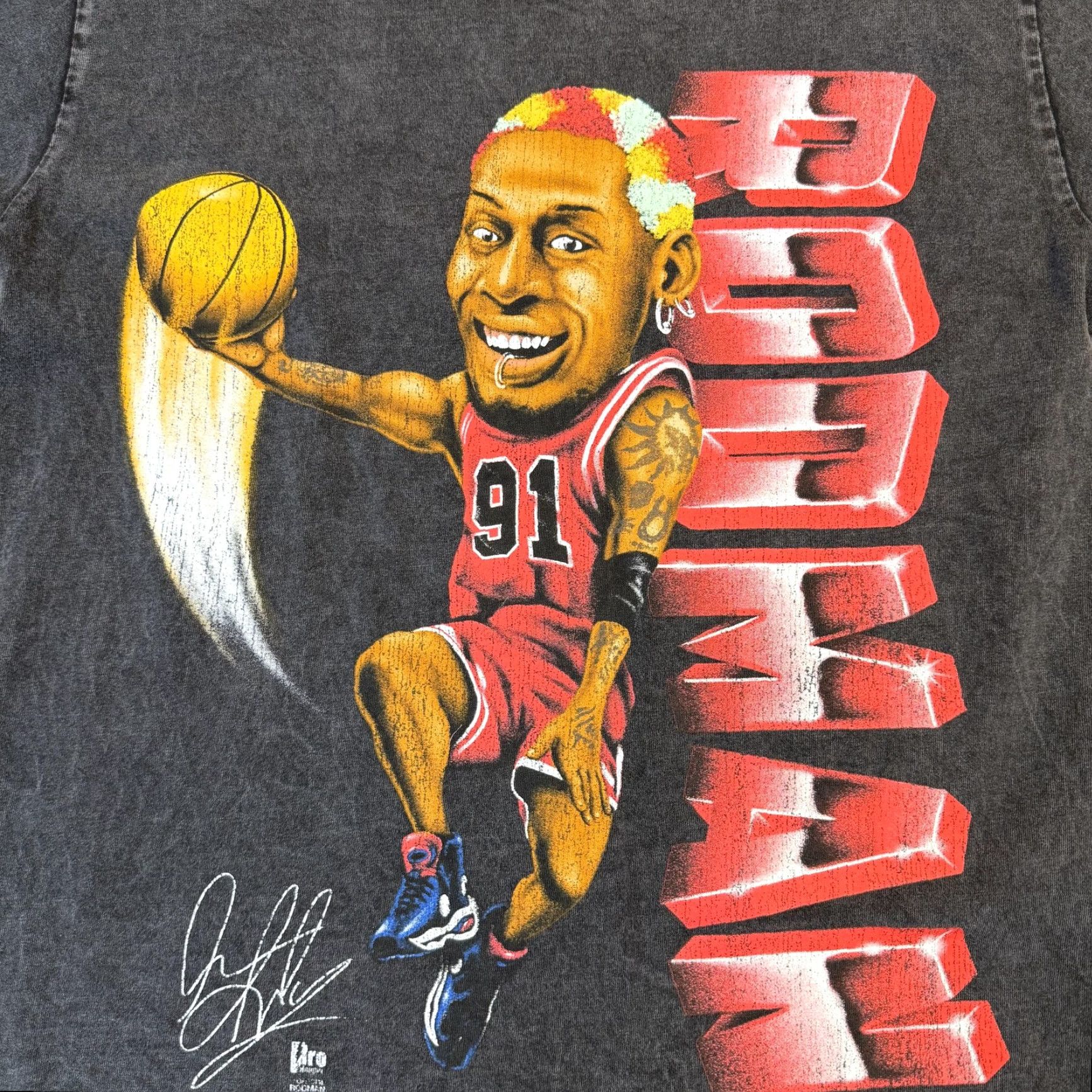 Vintage Rodman Apparel Shirt Mens Medium Black Graphic 91 Basketball Caricature Tee Size US M / EU 48-50 / 2 - 6 Thumbnail