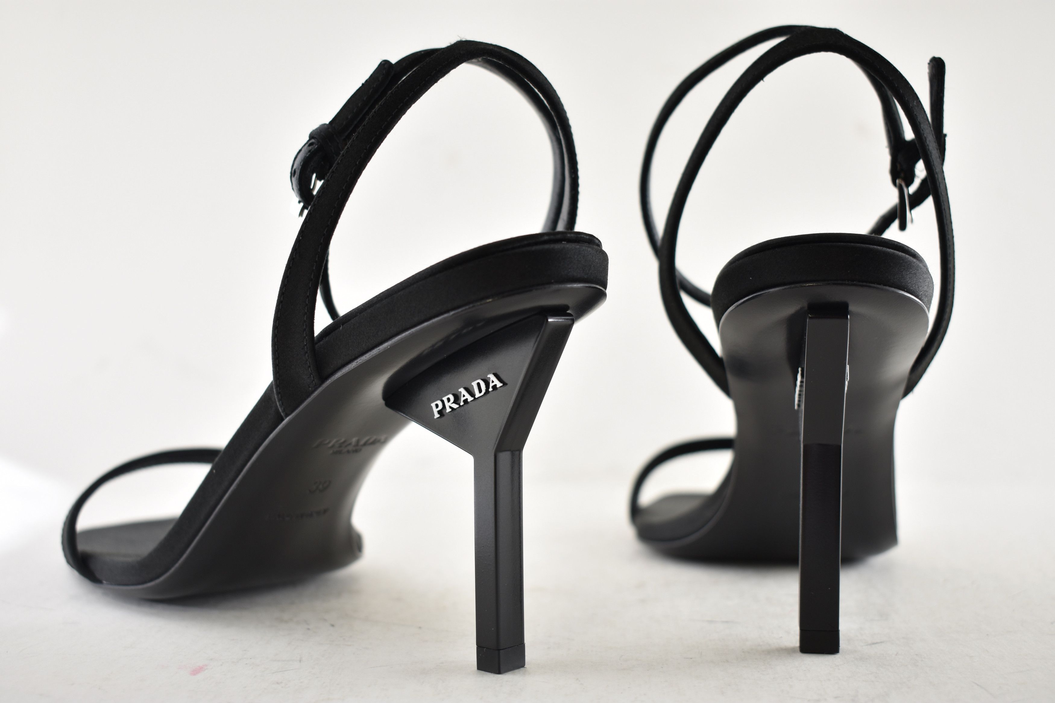 Prada Prada 85mm Satin Geometric Heel Ankle Strap Sandal Pump 39 Size US 9 / IT 39 - 17 Thumbnail