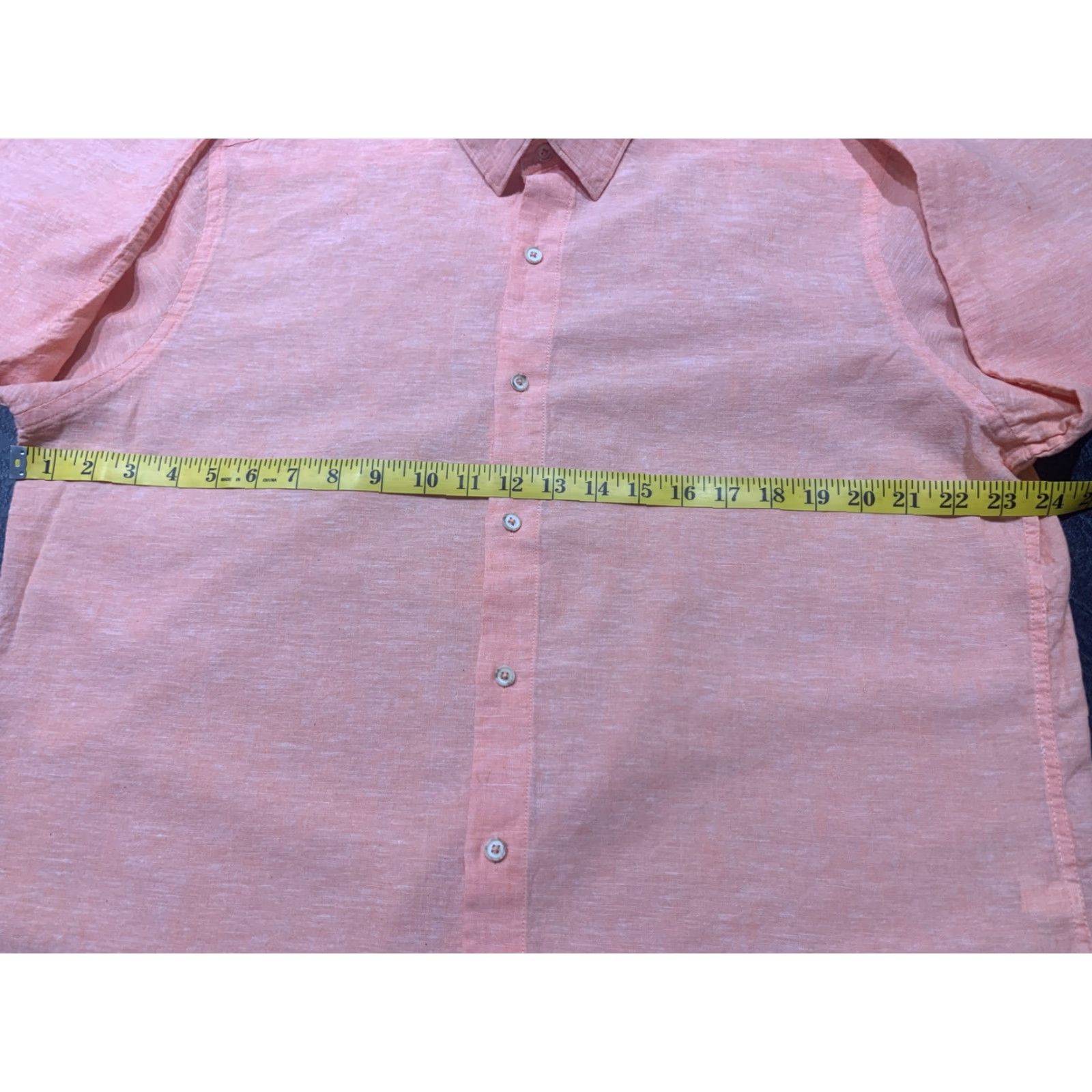 Tasso Elba VINTAGE Tasso Elba Linen Cotton Shirt Men Long Sleeve Large Peach Aloha Button-Up Size US L / EU 52-54 / 3 - 7 Thumbnail