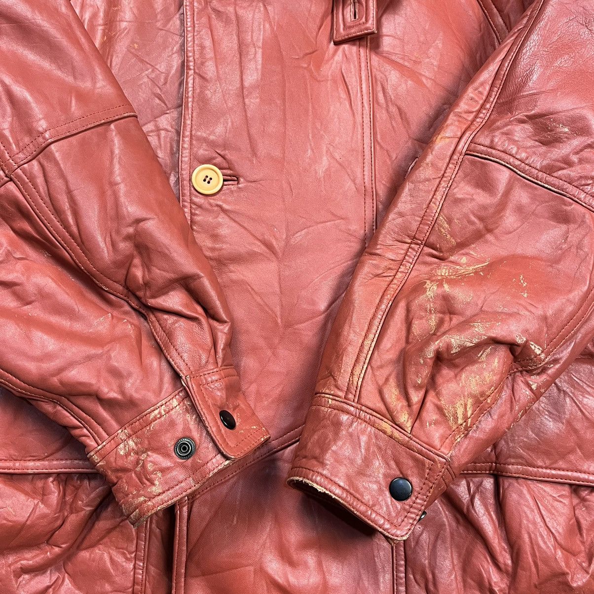Hai Sporting Gear Vintage 90s Hai sporting gear multi pocket leather jacket Size US L / EU 52-54 / 3 - 14 Thumbnail