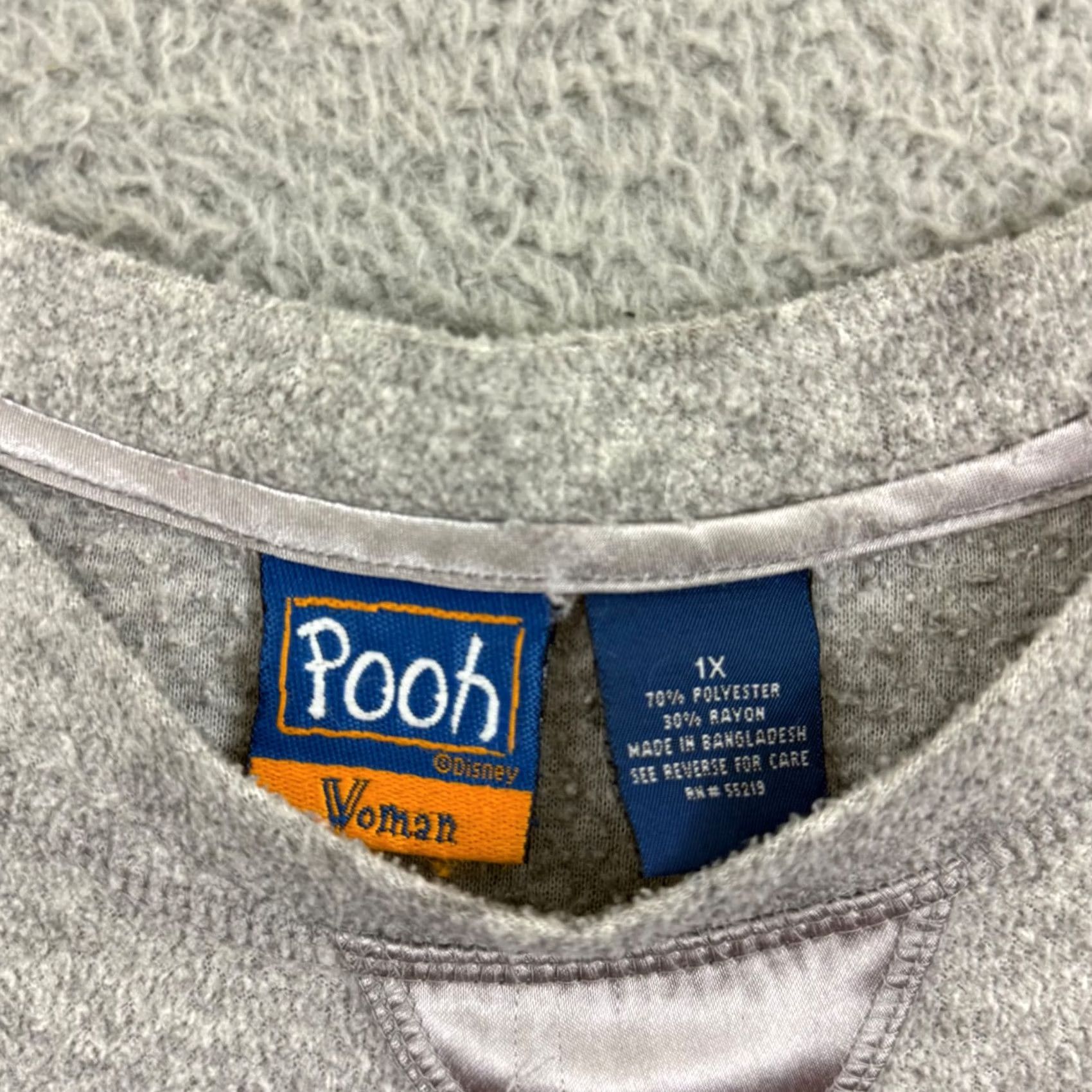 Disney VINTAGE Disney Winnie The Pooh Sweatshirt Womens XL Gray Fleece 90s Pullover Size XL / US 12-14 / IT 48-50 - 6 Thumbnail