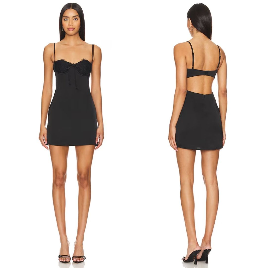 superdown superdown | NWT Tony Mini Dress in Black Satin L Size L / US 10 / IT 46 - 1 Thumbnail