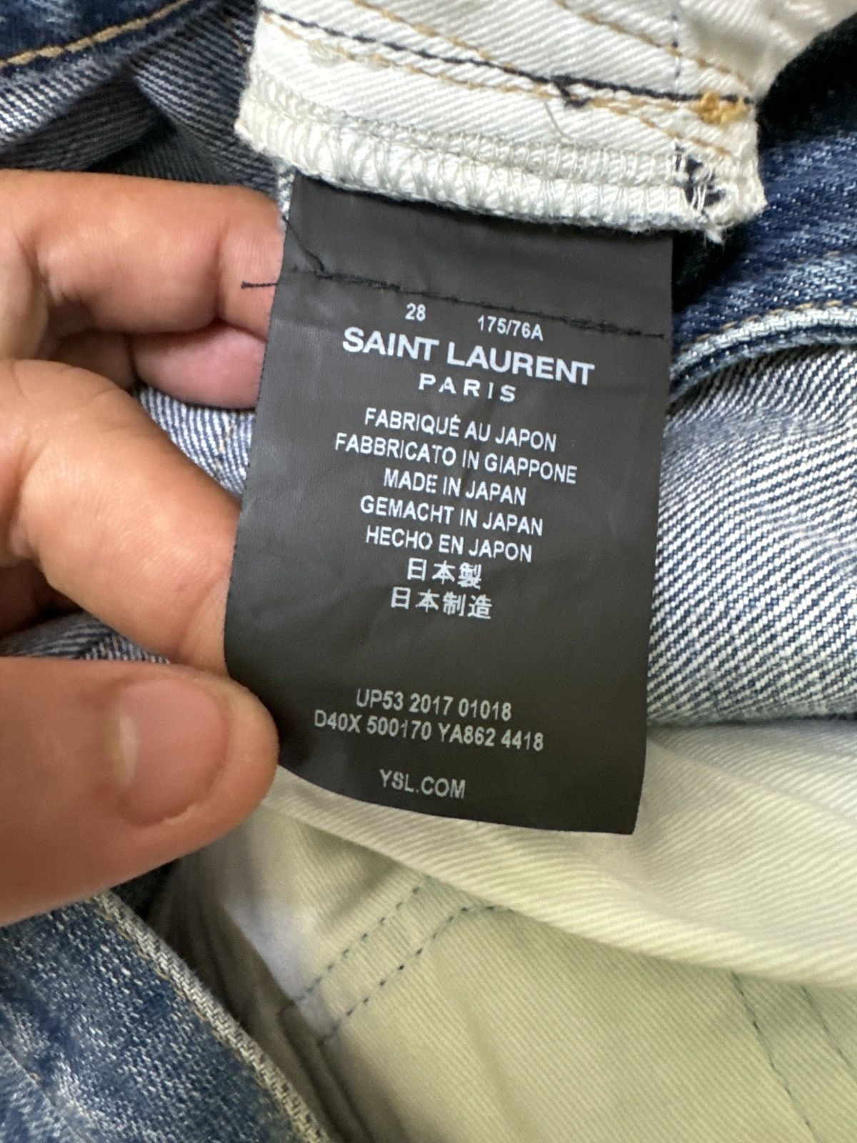 Saint Laurent Paris SAINT LAURENT PARIS D16 MUDDY WASH DISTRESSED DENIM JEAN Size US 31 - 17 Thumbnail