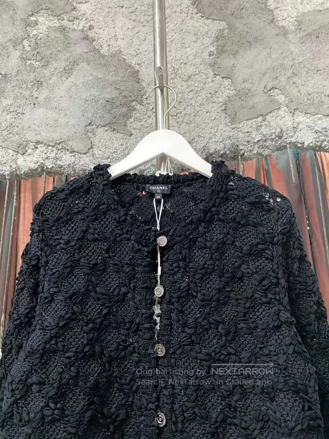 Chanel Chanel Black Woven Cardigan Sweater. Size M / US 6-8 / IT 42-44 - 3 Thumbnail