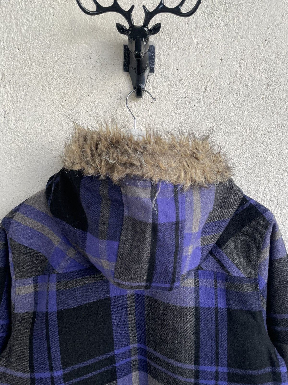 Maison Margiela 00s Archive Japan Plaid Faux fur Jacket Y2K LGB Ifsix Alpha Size US XXL / EU 58 / 5 - 9 Thumbnail