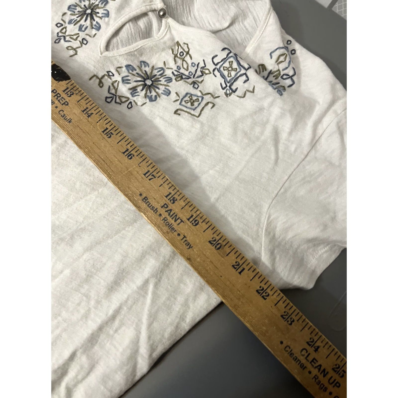 Eddie Bauer VINTAGE Eddie Bauer Shirt Women 2XL White Crochet Embroidery Cotton Raglan Short Sleeve Women Apparel Shirt Size XXL / US 16-18 / IT 52-54 - 5 Thumbnail
