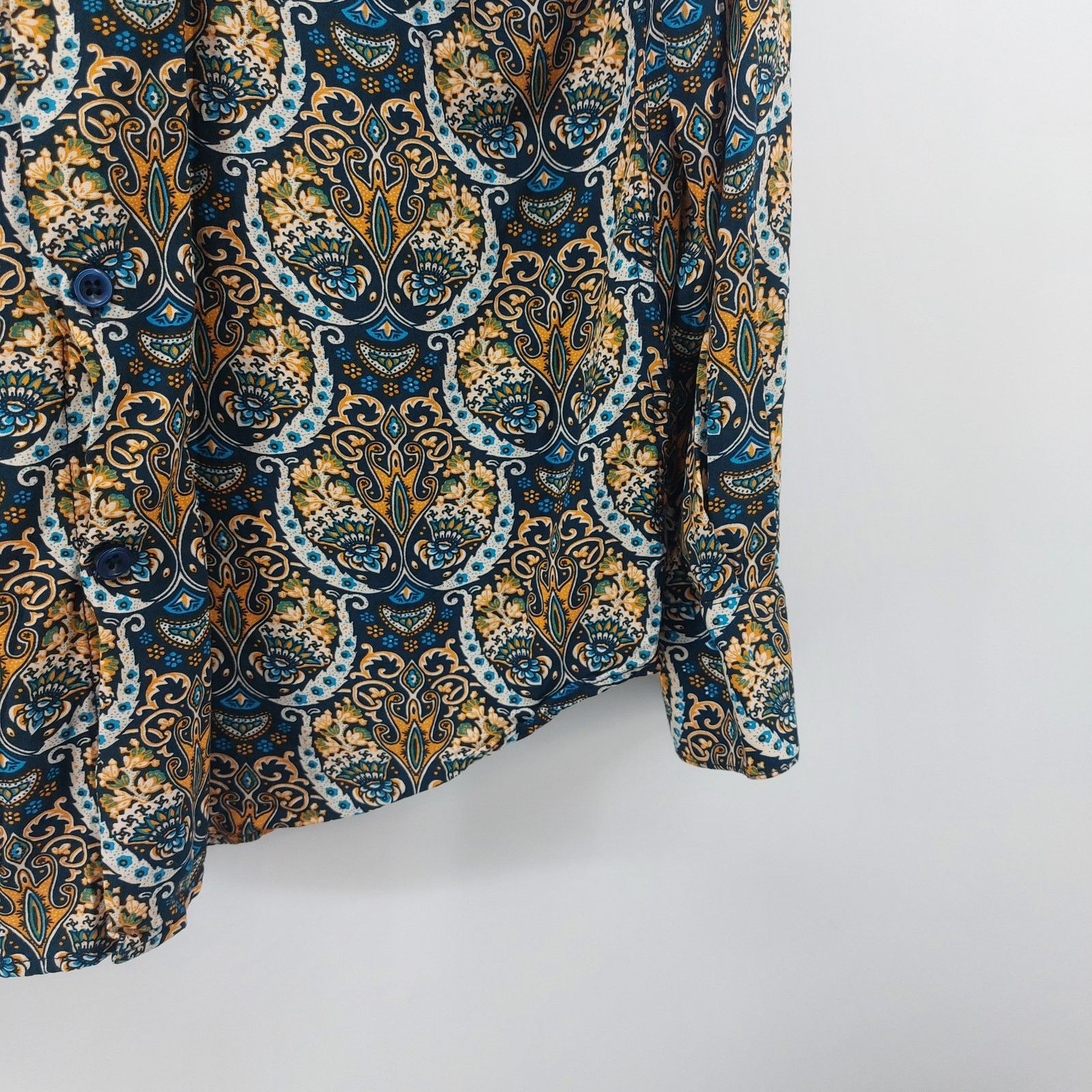 Other Devil's Advocate Paisley Blue Tan Long Sleeve Button Down M Size M / US 6-8 / IT 42-44 - 7 Thumbnail
